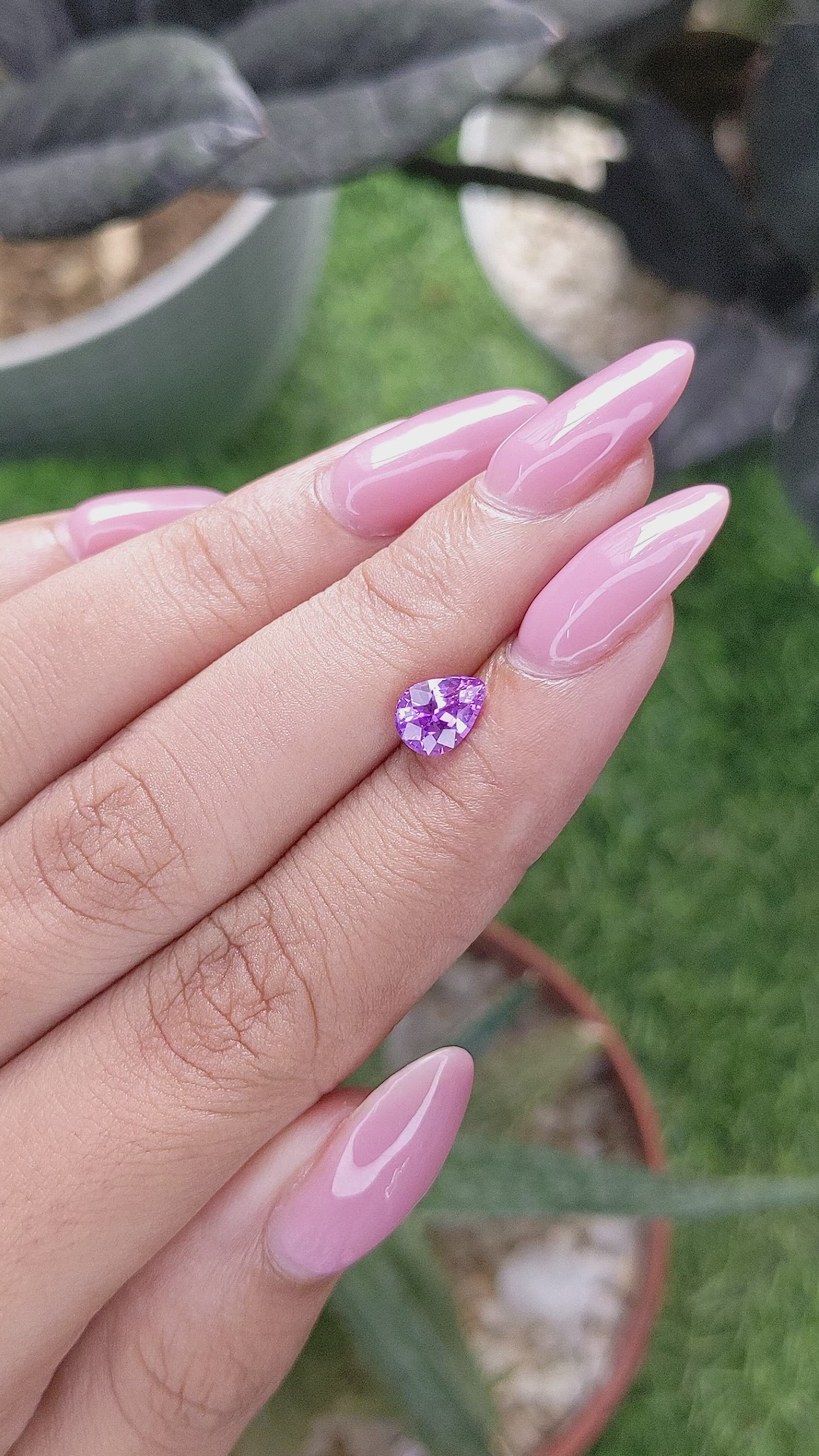 1.08 Ct. Pinkish Purple Sapphire from Tanzania Size Video