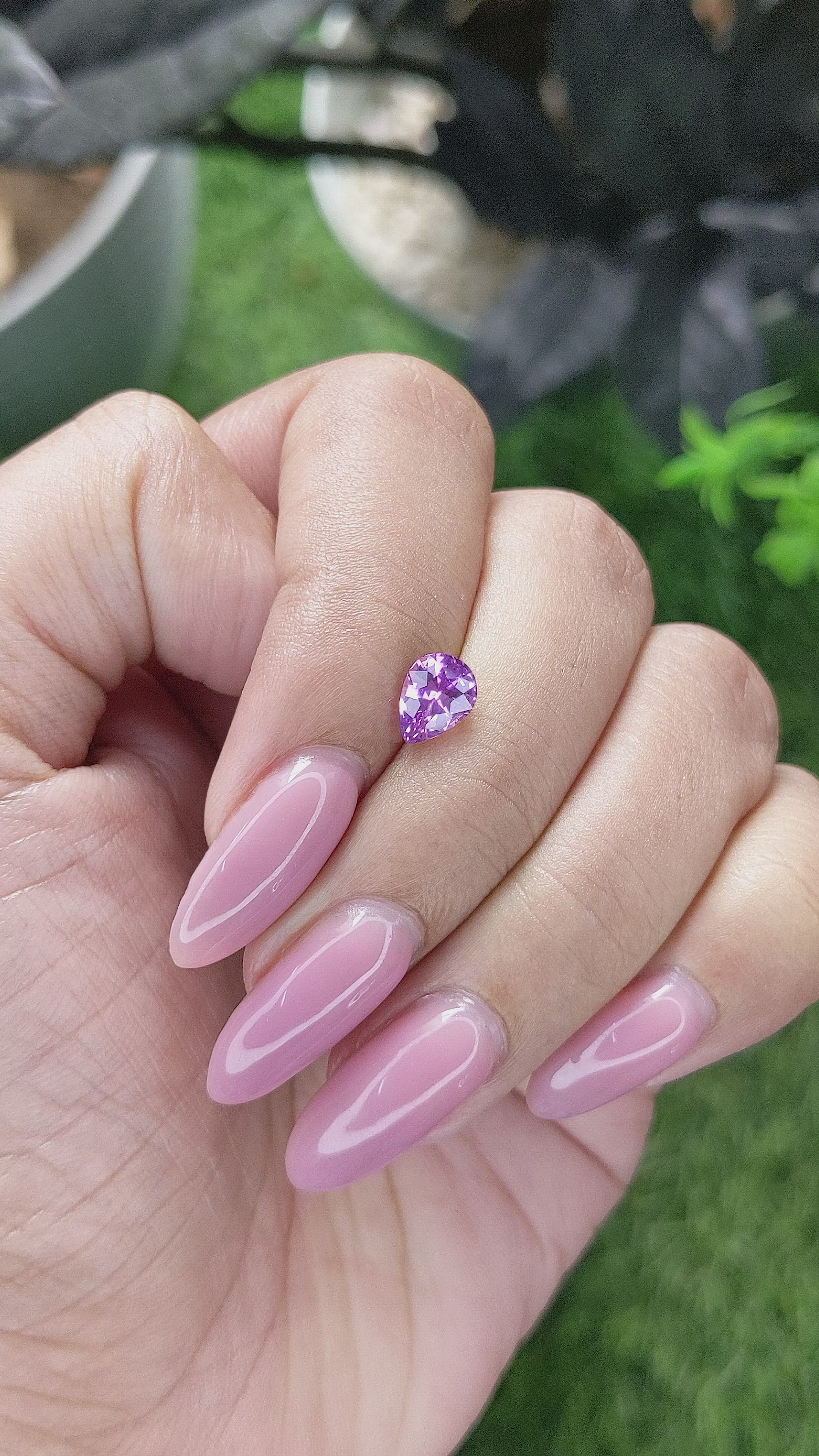 1.08 Ct. Pinkish Purple Sapphire from Tanzania Size Video