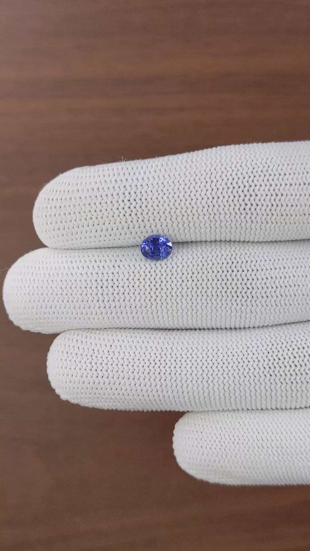 1.05 Ct. Purplish Blue Sapphire from Tanzania Size Video