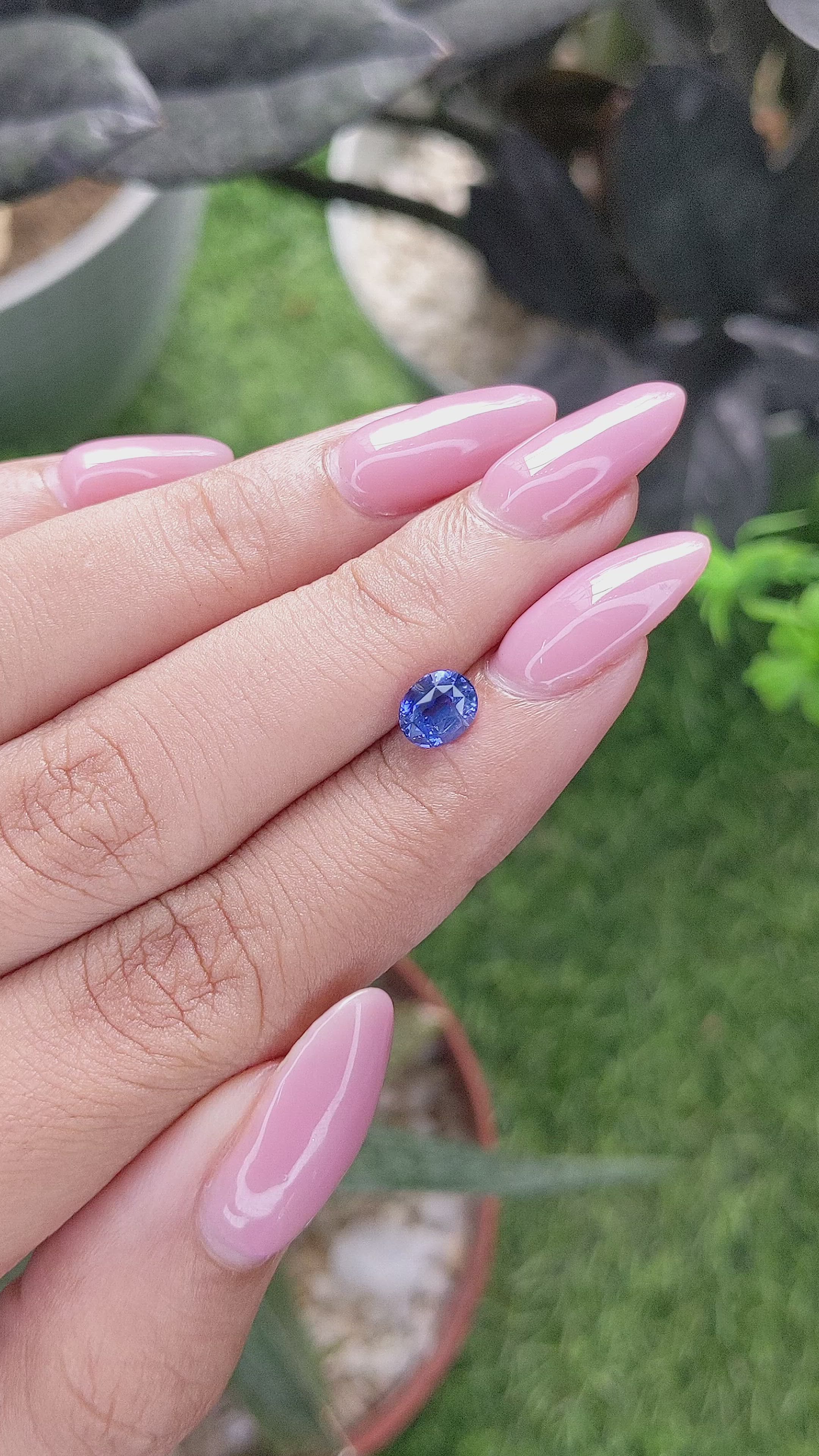 1.05 Ct. Purplish Blue Sapphire from Tanzania Size Video