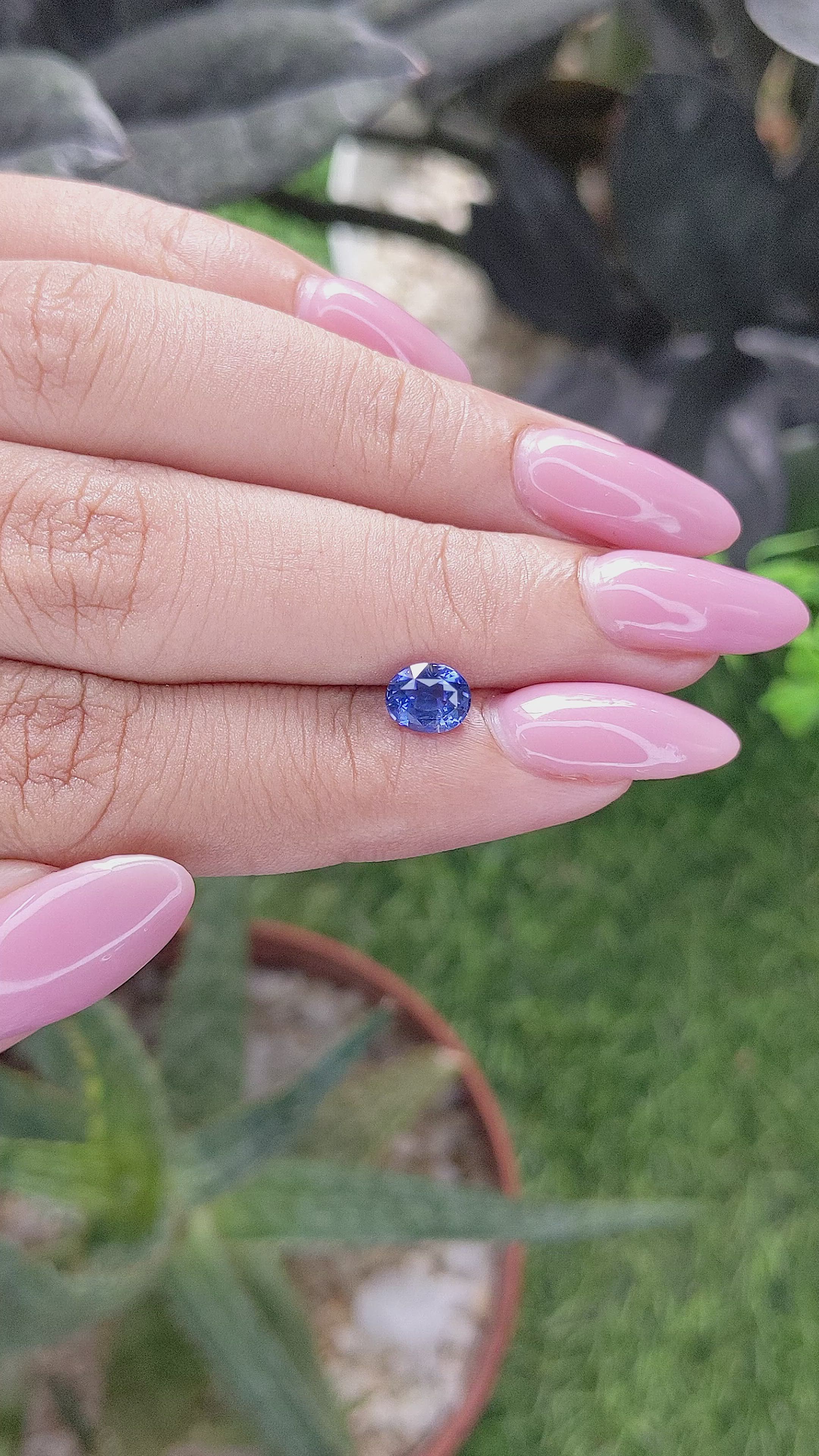 1.05 Ct. Purplish Blue Sapphire from Tanzania Size Video