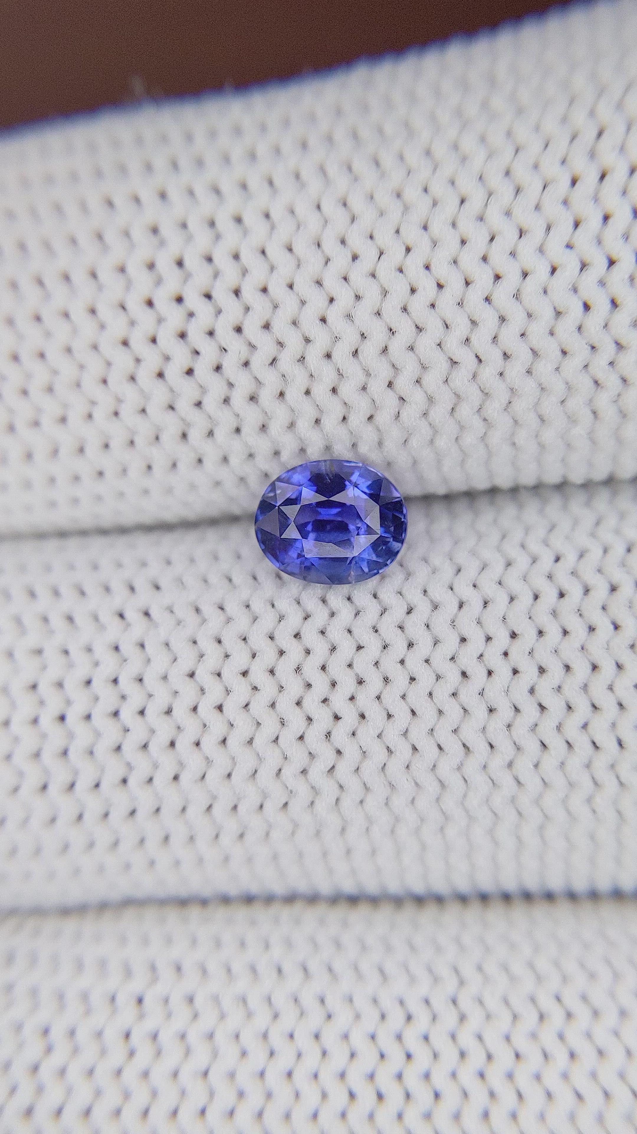 1.05 Ct. Purplish Blue Sapphire from Tanzania Size Video