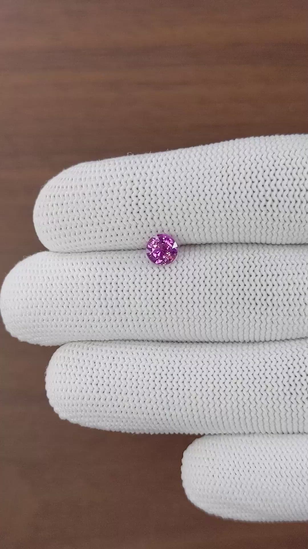 1.01 Ct. Purplish Pink Sapphire from Madagascar Size Video