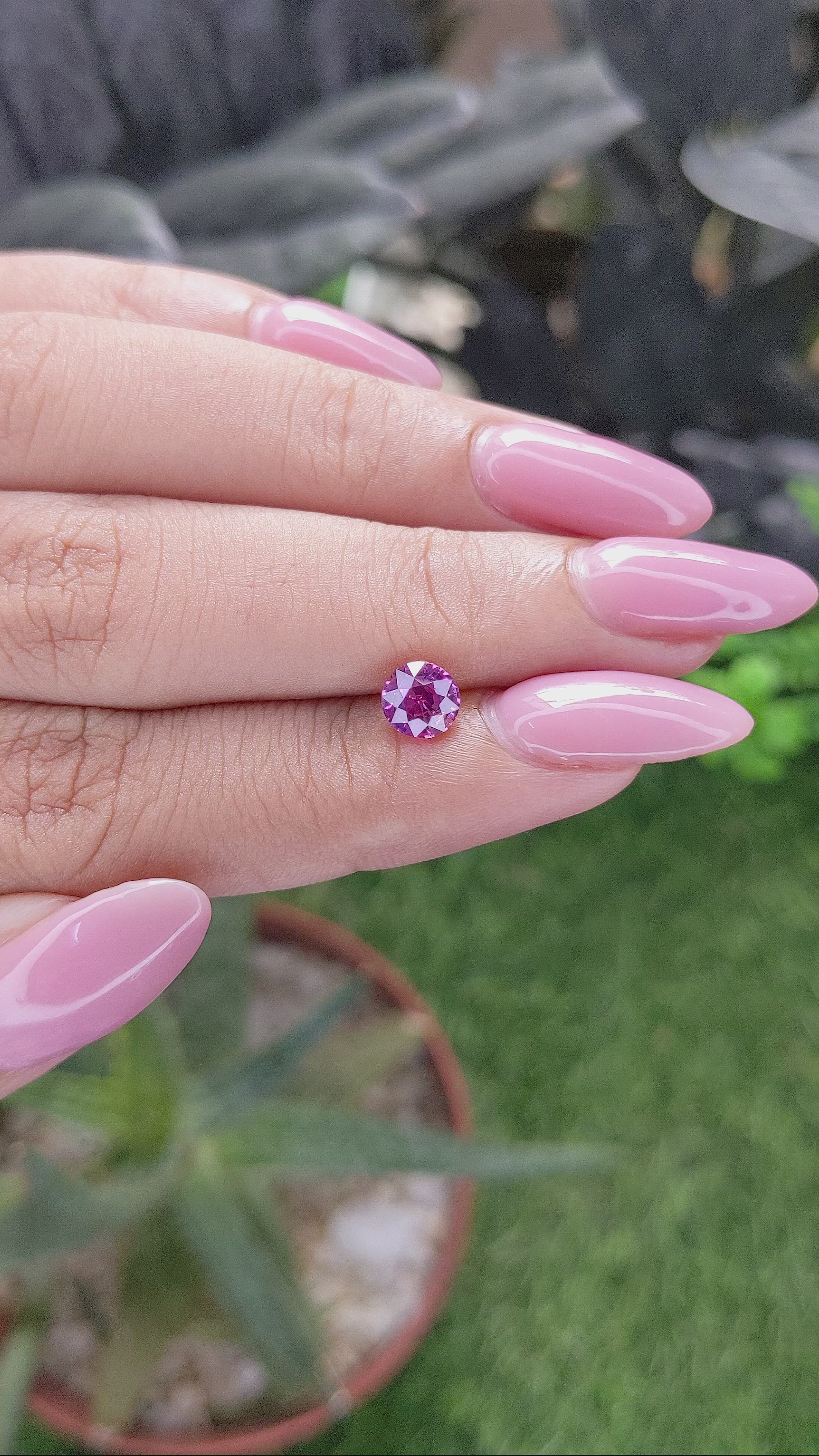 1.01 Ct. Purplish Pink Sapphire from Madagascar Size Video