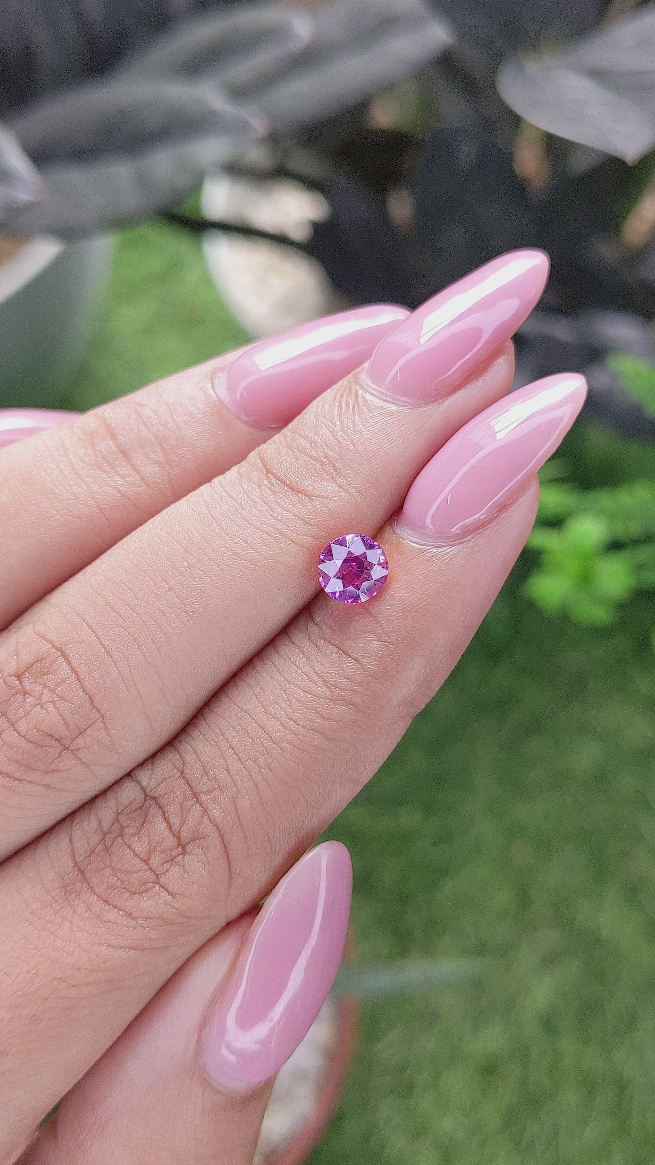 1.01 Ct. Purplish Pink Sapphire from Madagascar Size Video