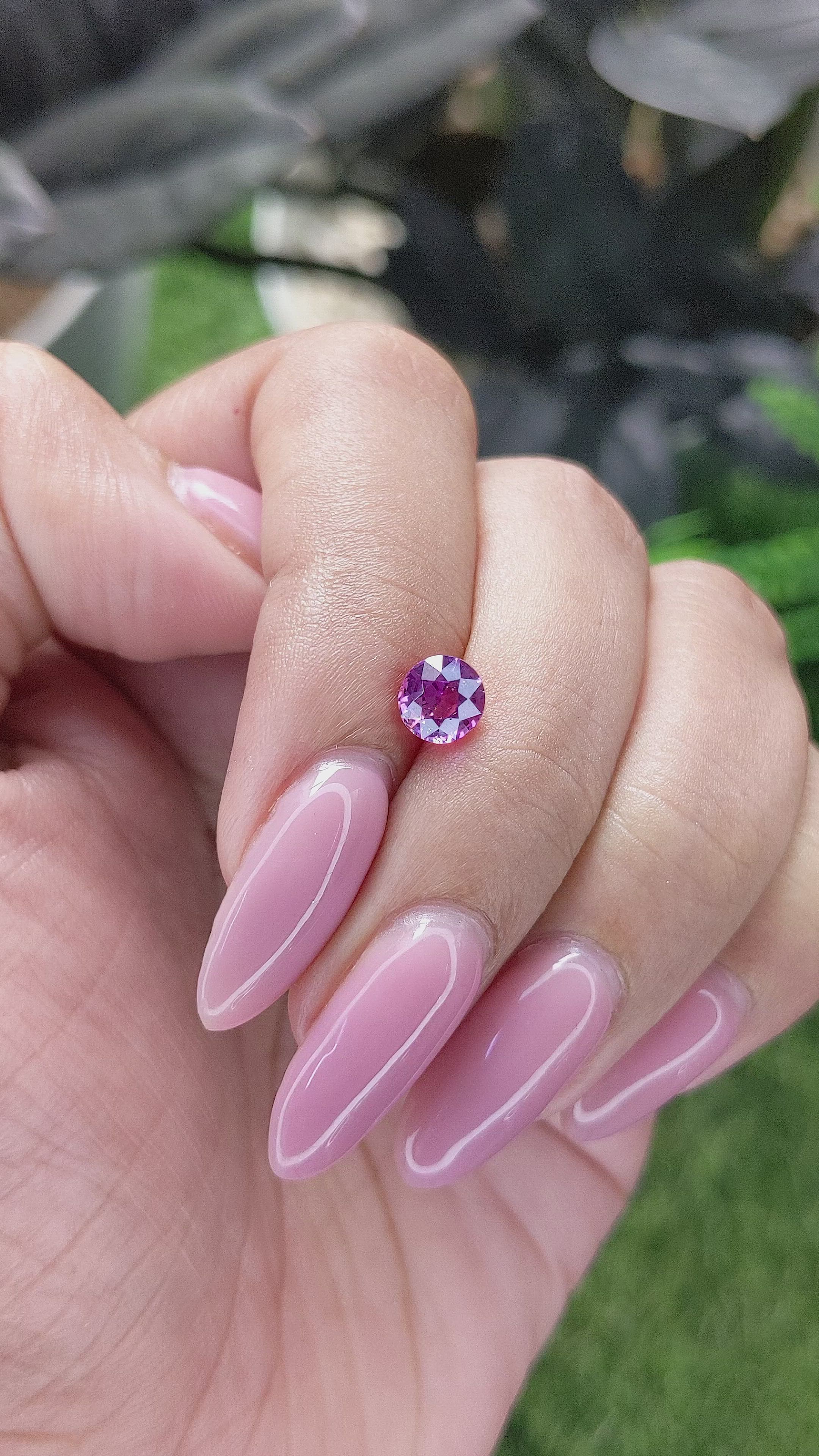 1.01 Ct. Purplish Pink Sapphire from Madagascar Size Video