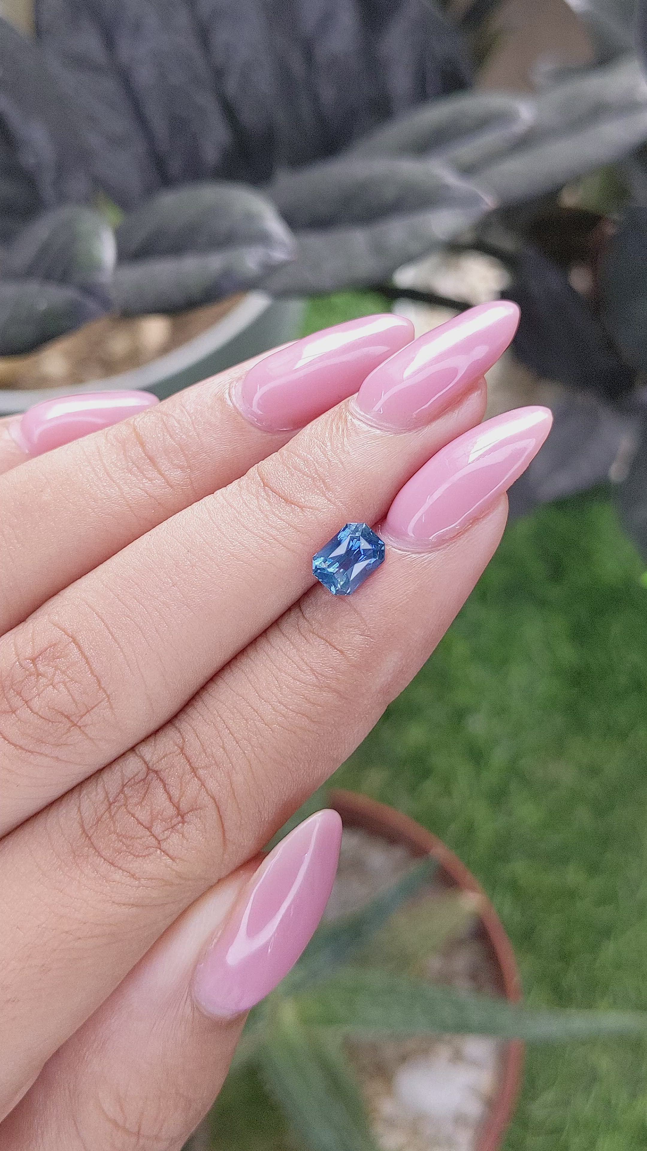 1.06 Ct. Greenish Blue Sapphire from Madagascar Size Video