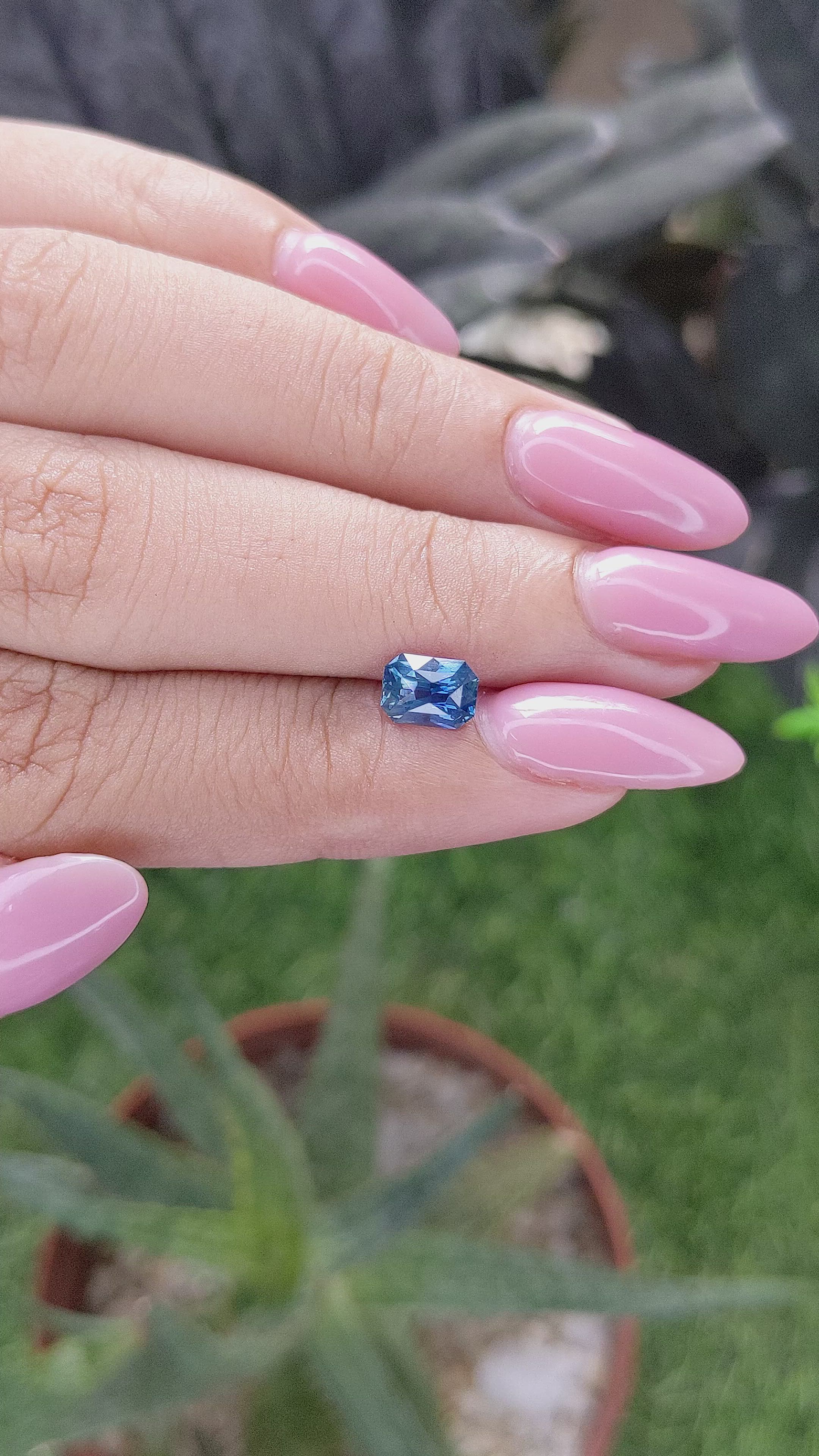 1.06 Ct. Greenish Blue Sapphire from Madagascar Size Video
