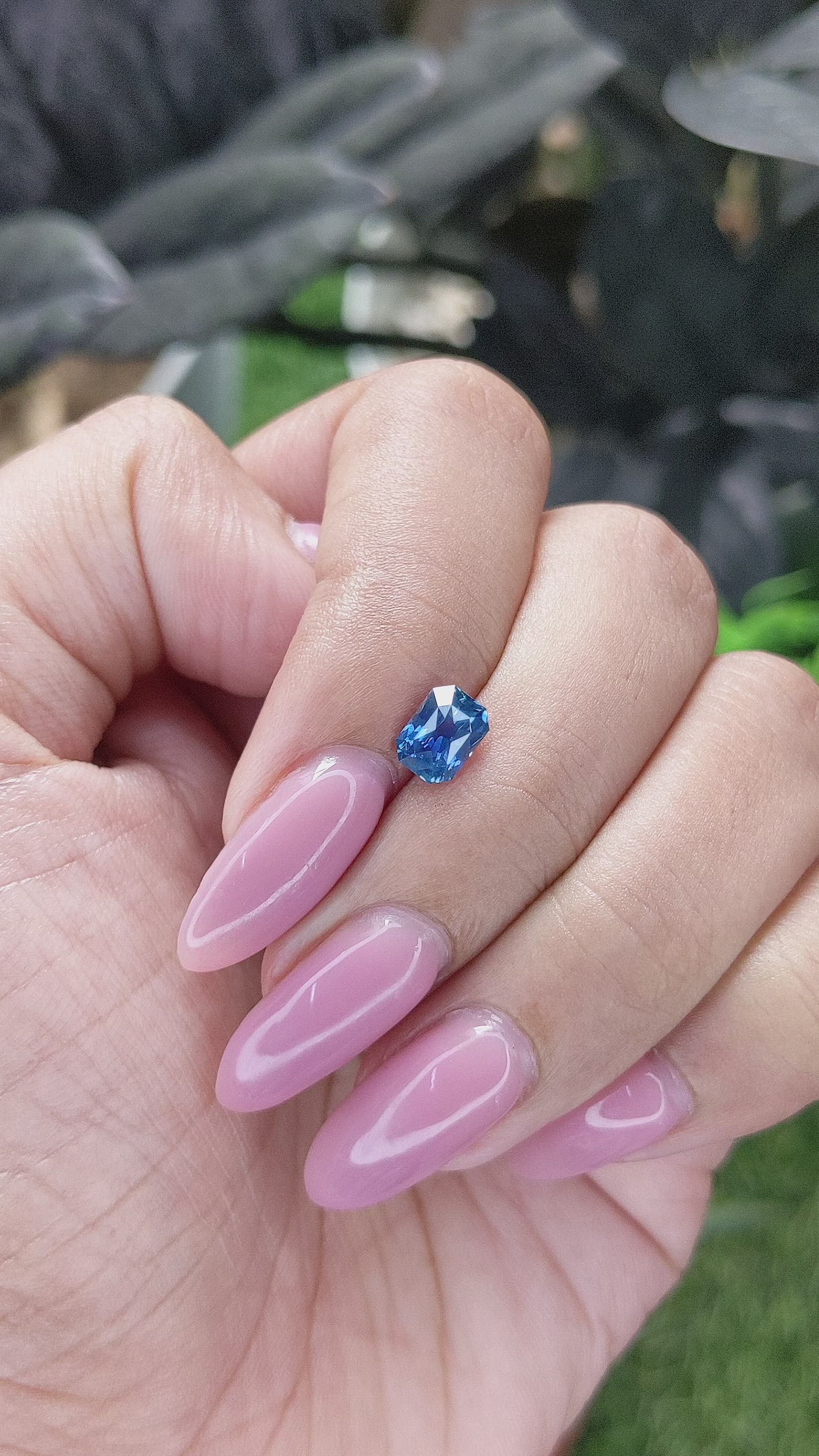 1.06 Ct. Greenish Blue Sapphire from Madagascar Size Video