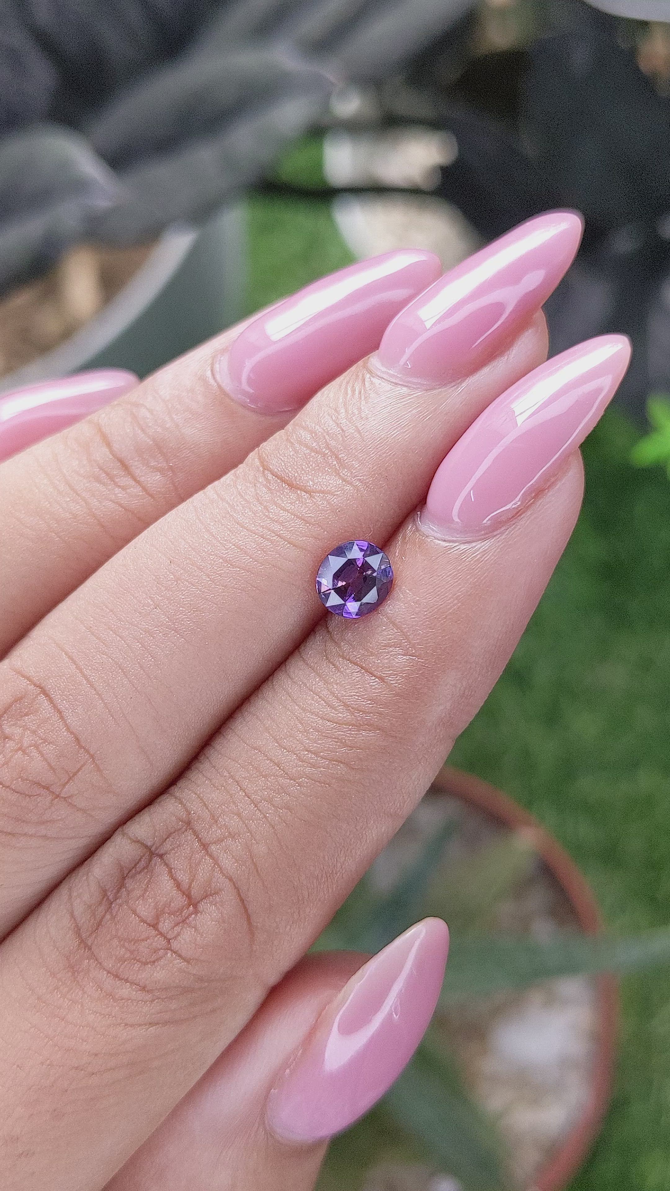 0.77 Ct. Pinkish Purple Sapphire from Madagascar Size Video