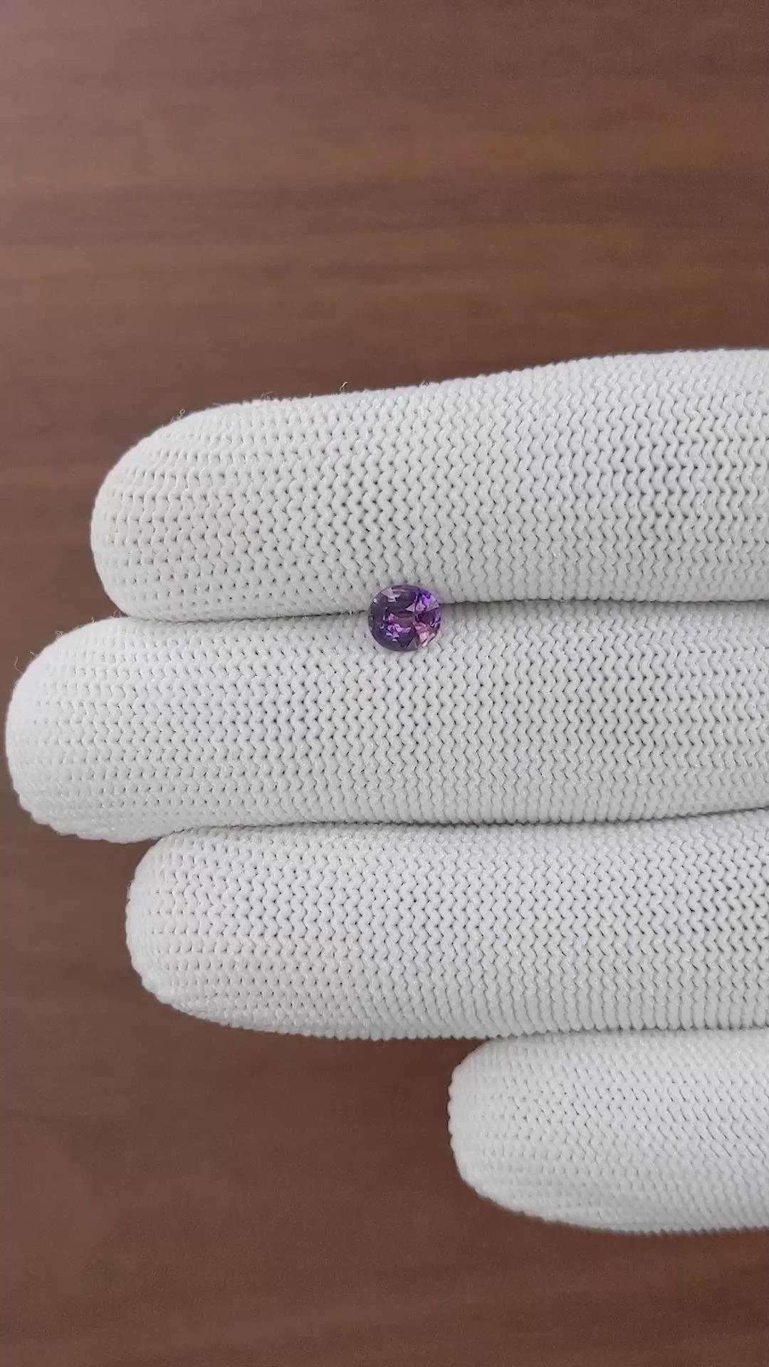0.77 Ct. Pinkish Purple Sapphire from Madagascar Size Video