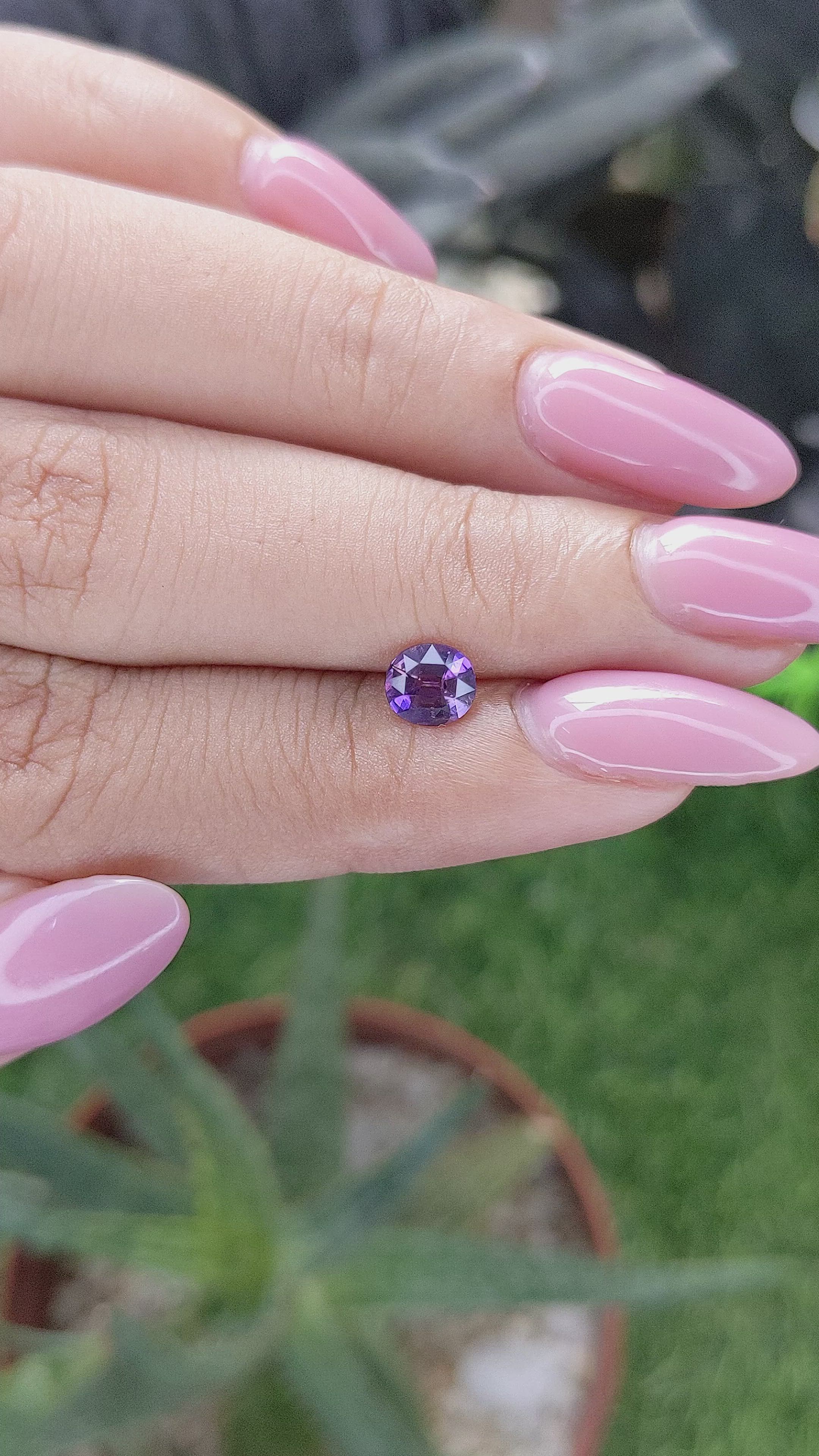 0.77 Ct. Pinkish Purple Sapphire from Madagascar Size Video