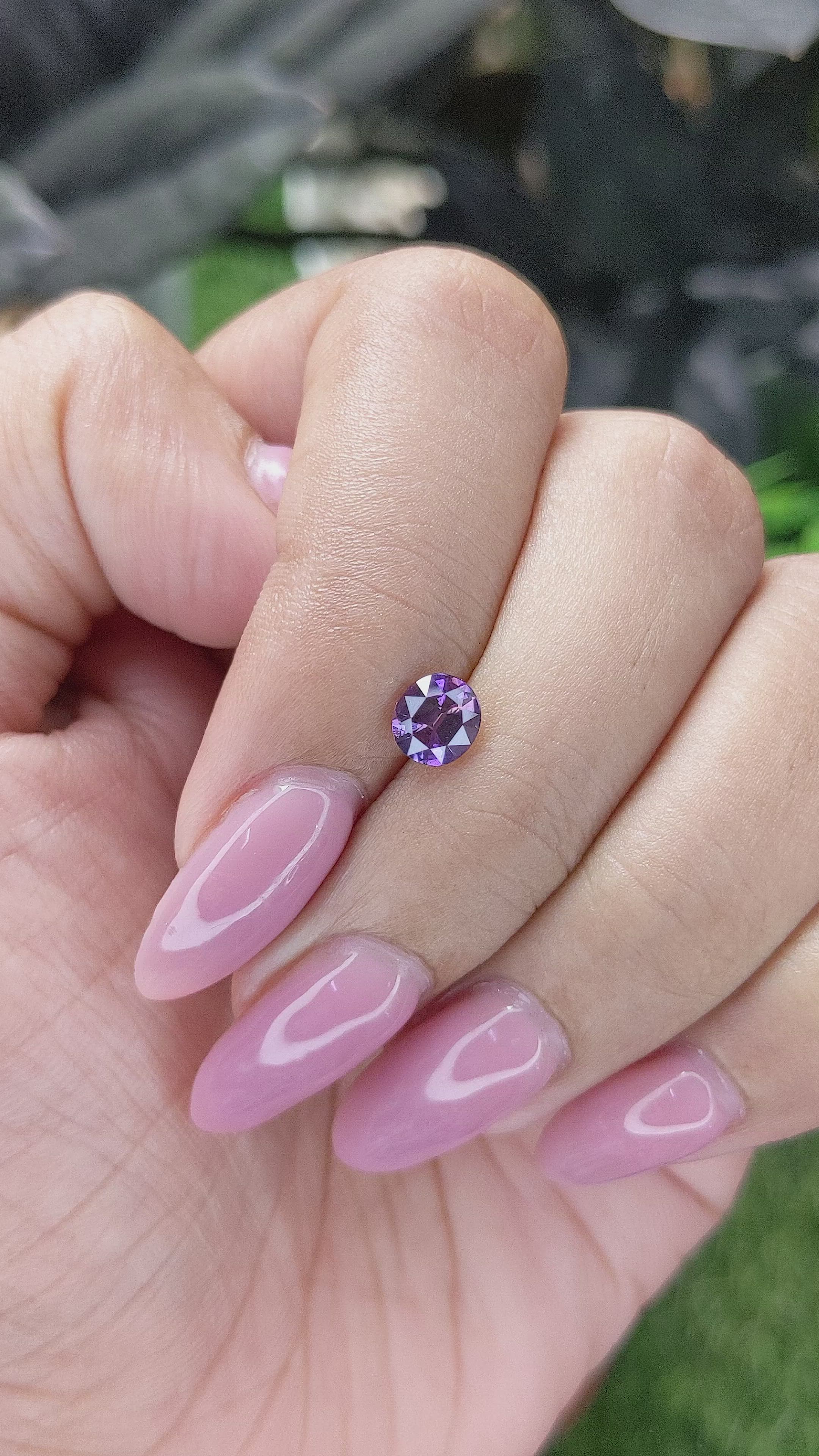 0.77 Ct. Pinkish Purple Sapphire from Madagascar Size Video