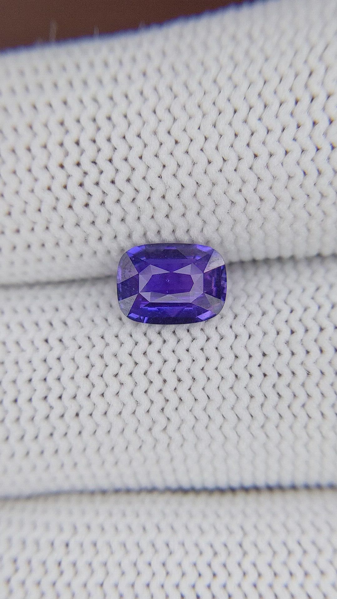 1.55 Ct. Purplish Blue Sapphire from Madagascar Size Video