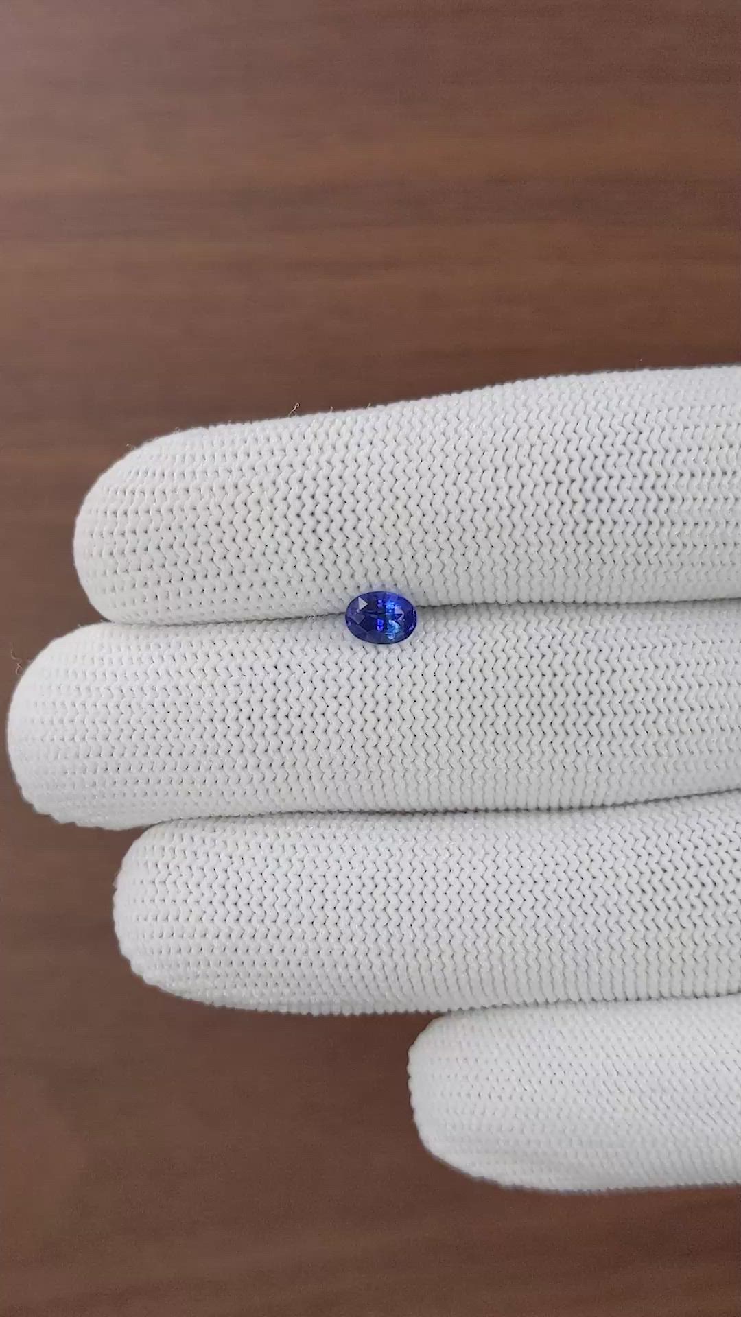 0.77 Ct. Blue Sapphire from Tanzania Size Video