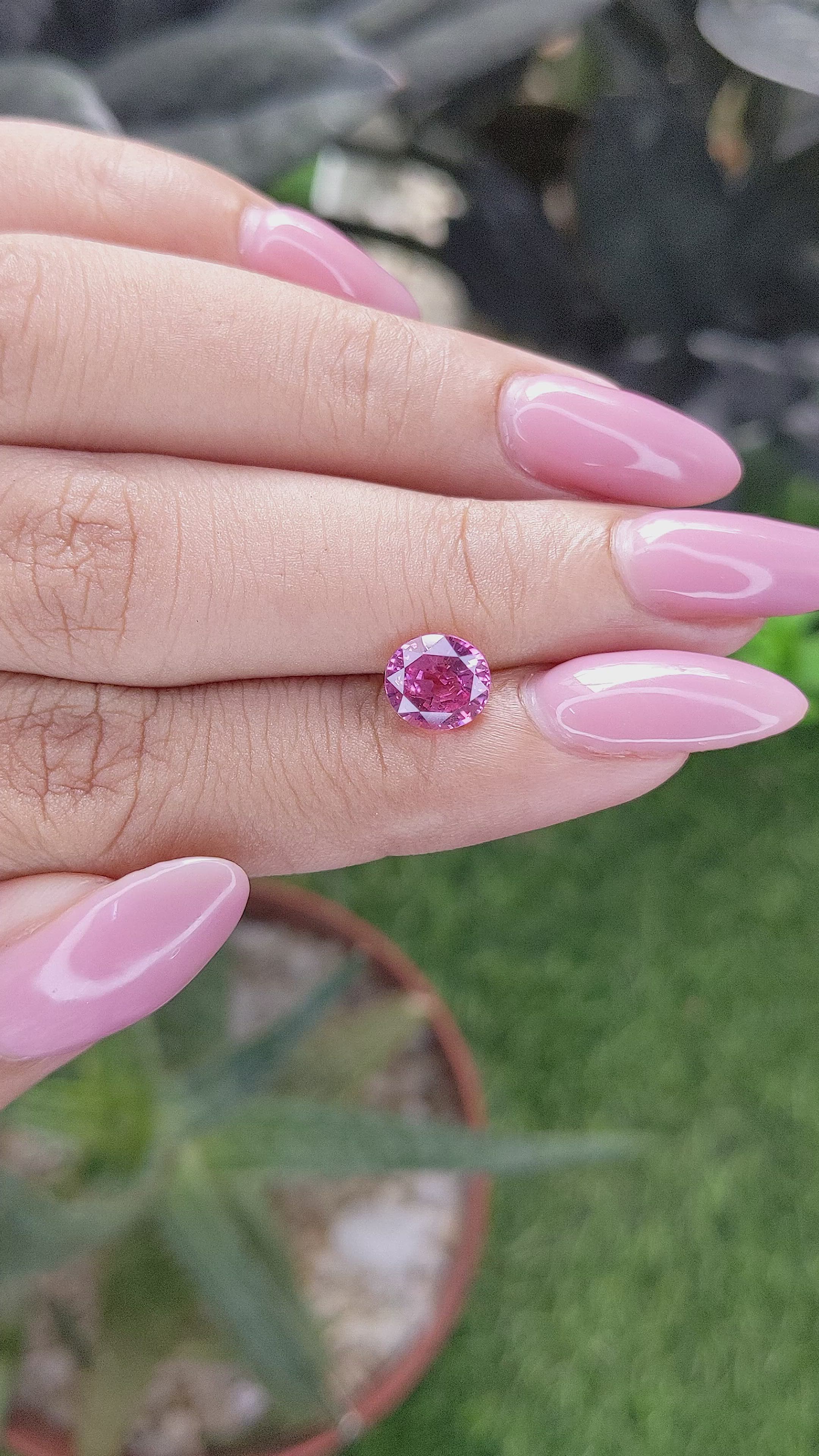 1.54 Ct. Purplish Pink Sapphire from Tanzania Size Video