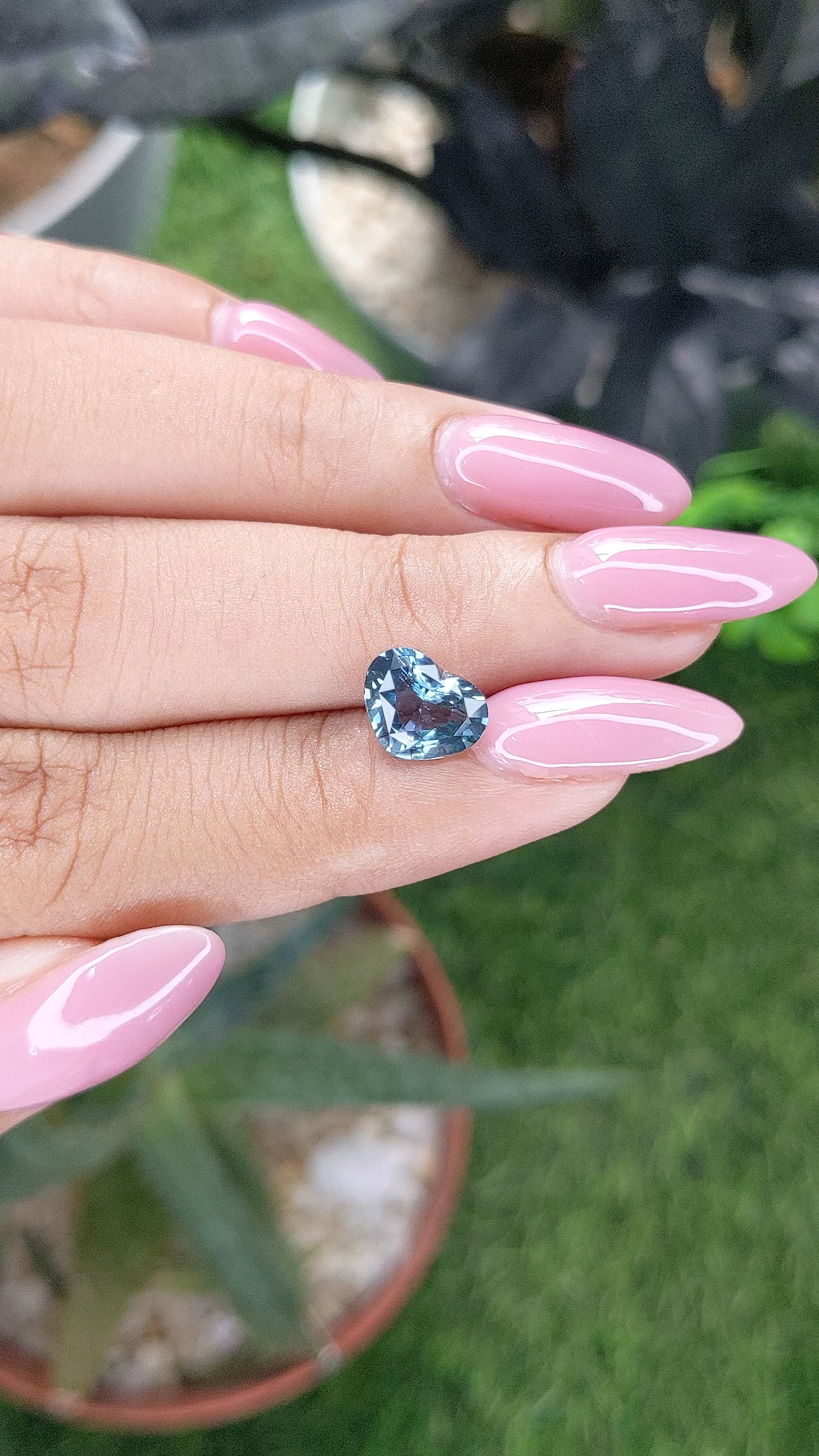 2.54 Ct. Greenish Blue Sapphire from Tanzania Size Video