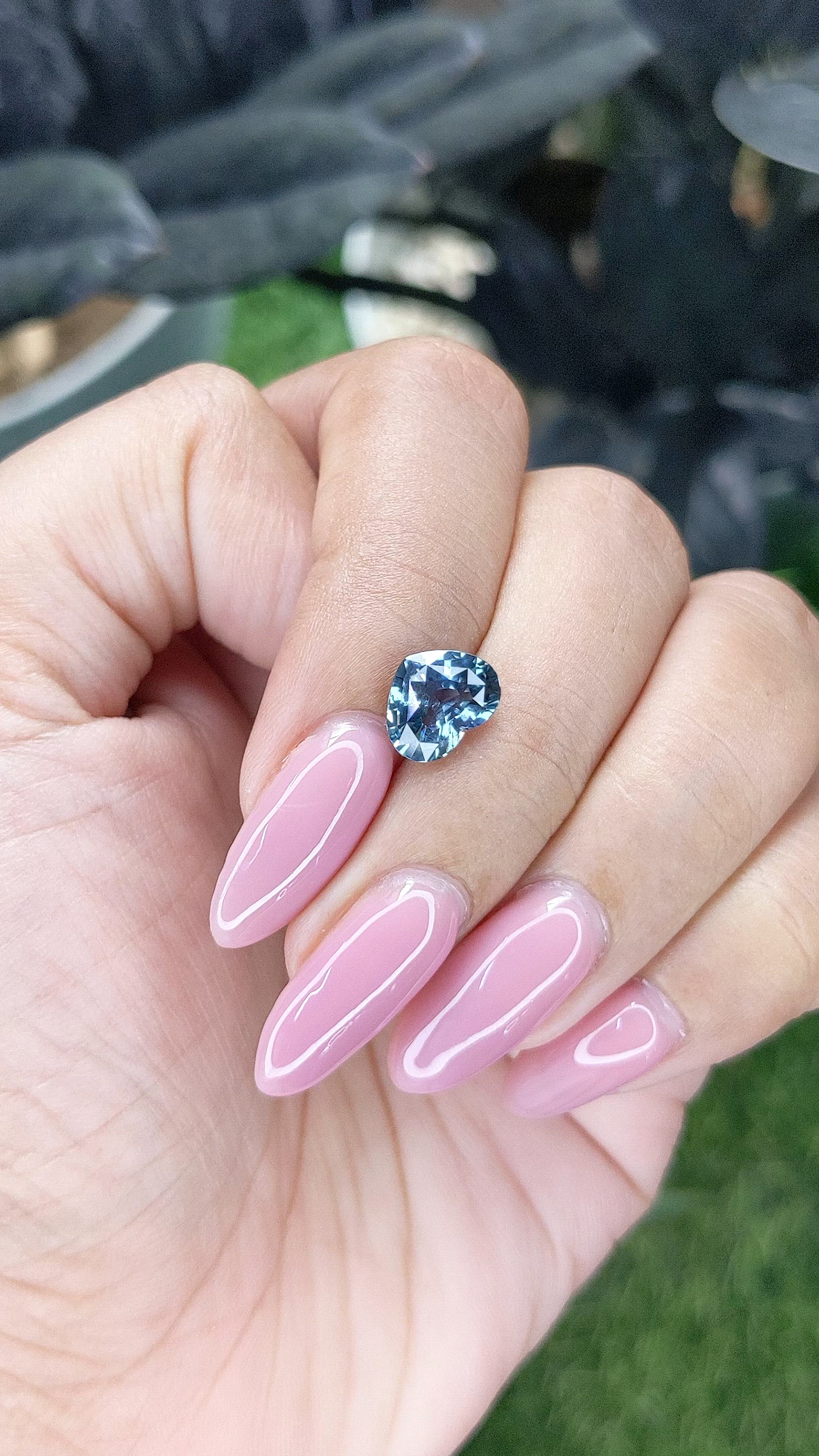 2.54 Ct. Greenish Blue Sapphire from Tanzania Size Video