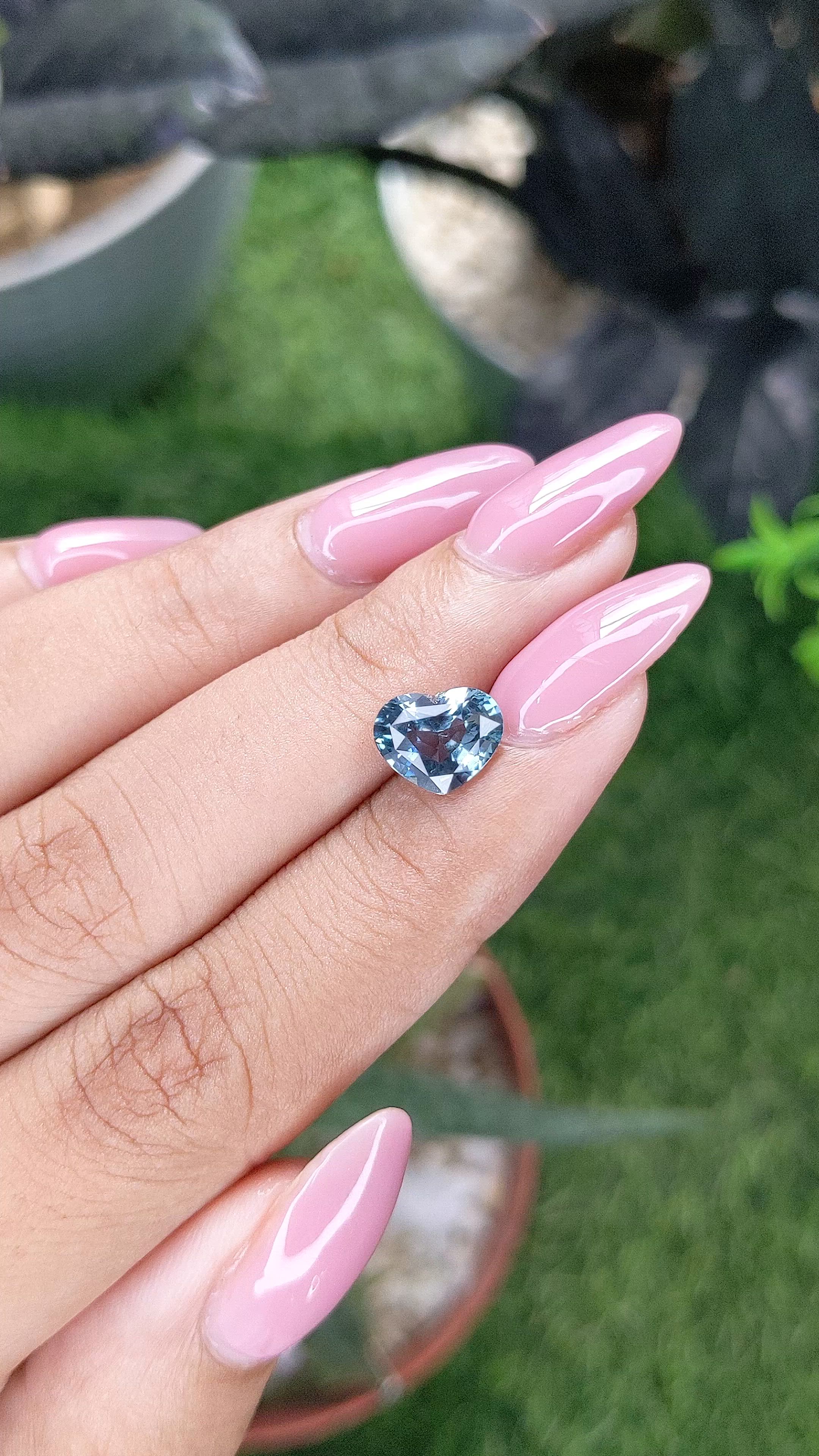 2.54 Ct. Greenish Blue Sapphire from Tanzania Size Video