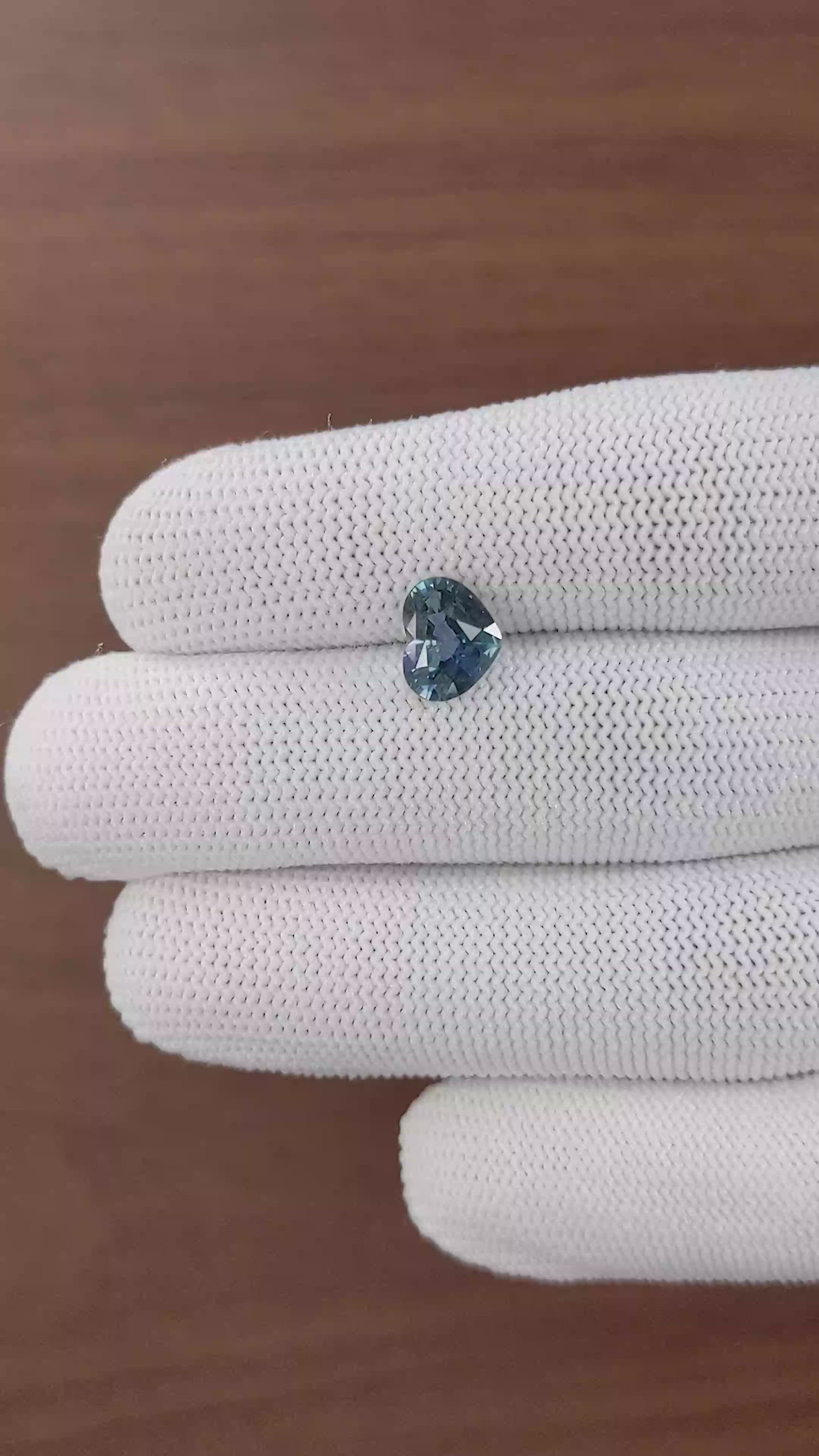 2.54 Ct. Greenish Blue Sapphire from Tanzania Size Video