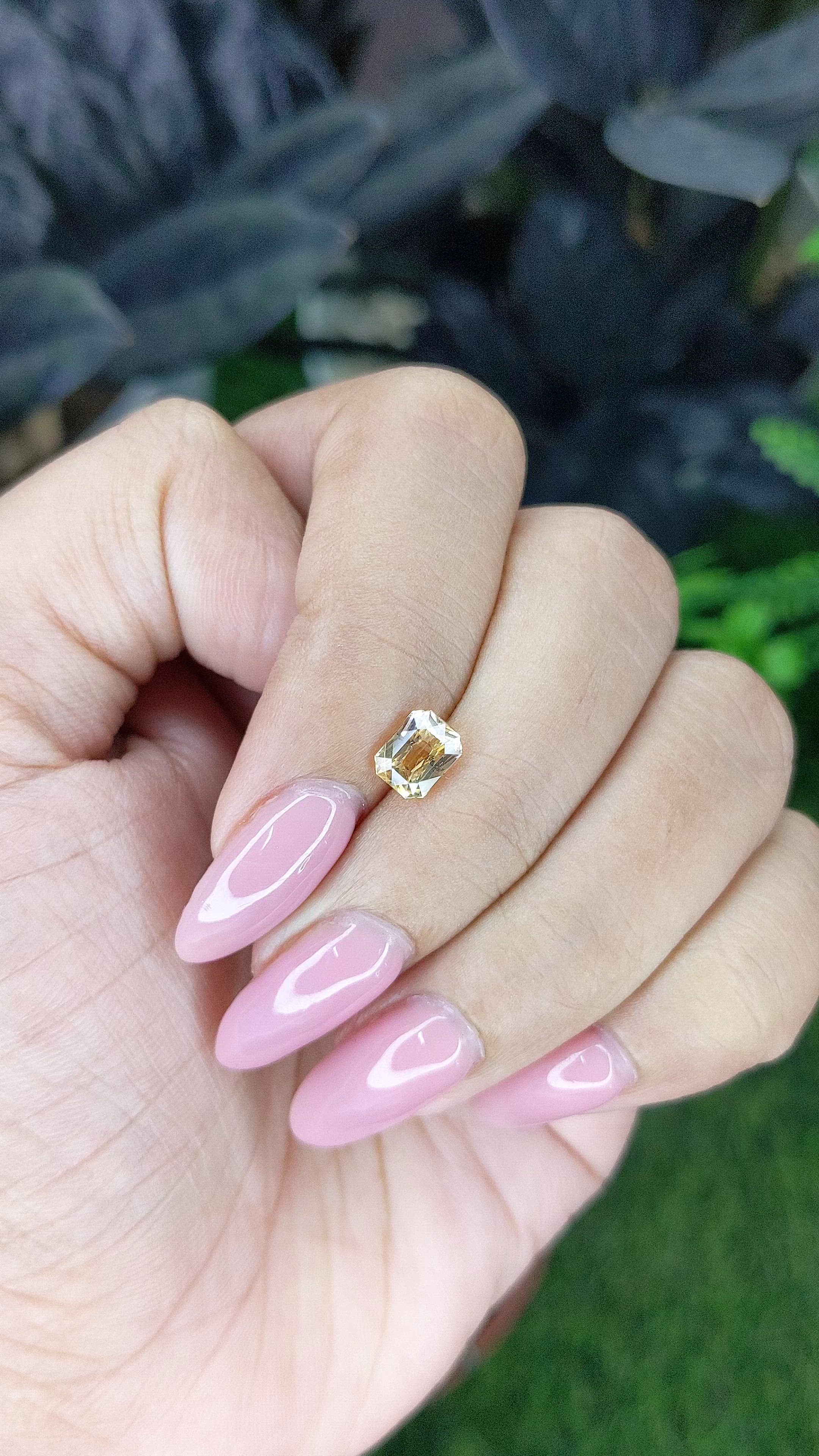 1.08 Ct. Yellow Sapphire from Ceylon (Sri Lanka) Size Video