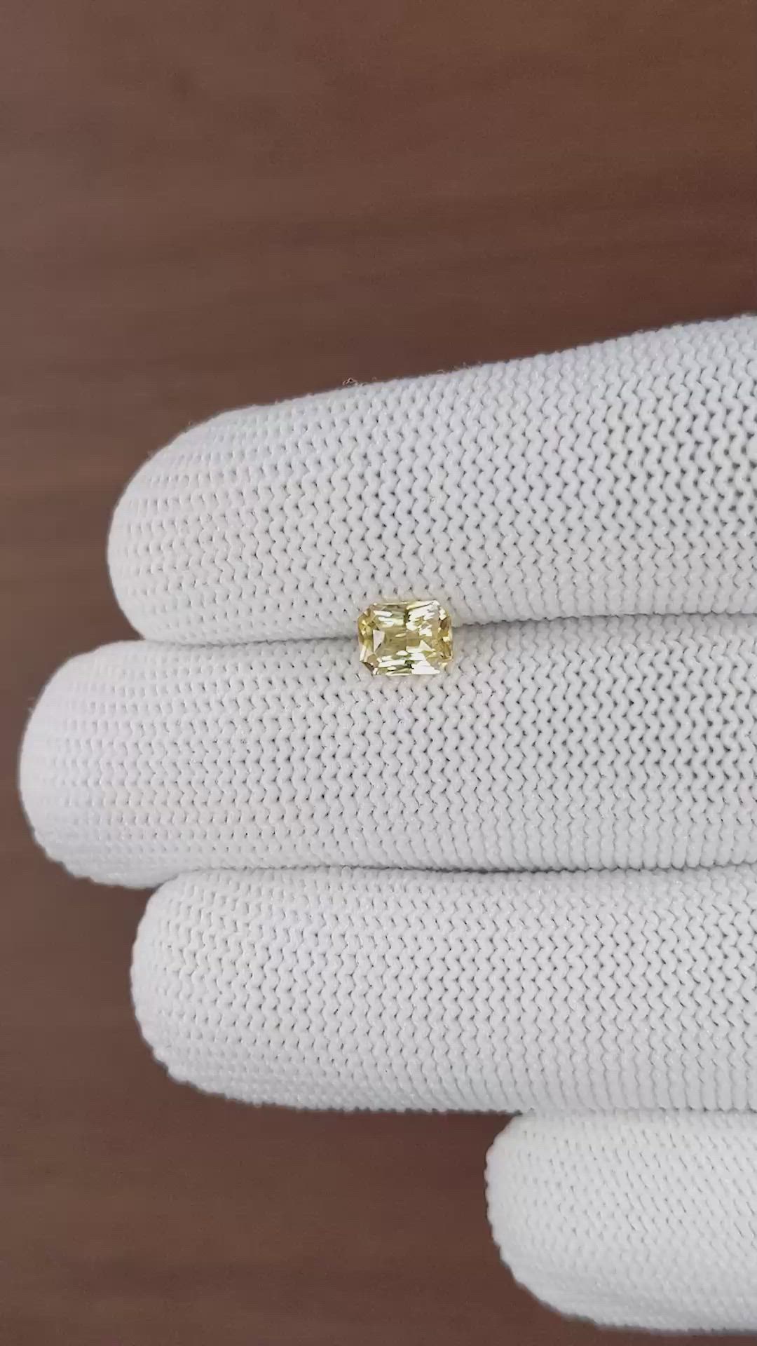 1.08 Ct. Yellow Sapphire from Ceylon (Sri Lanka) Size Video