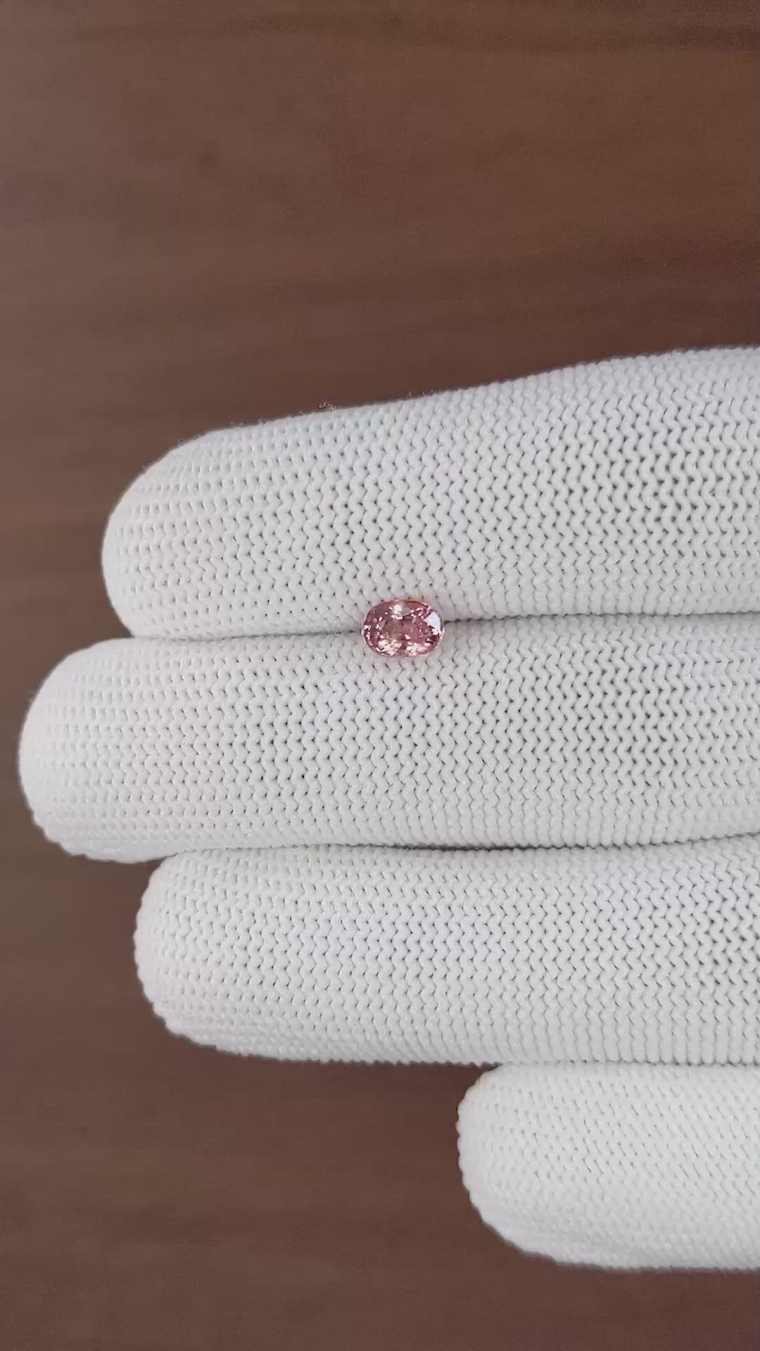 1.01 Ct. Padparadscha Sapphire from Madagascar Size Video