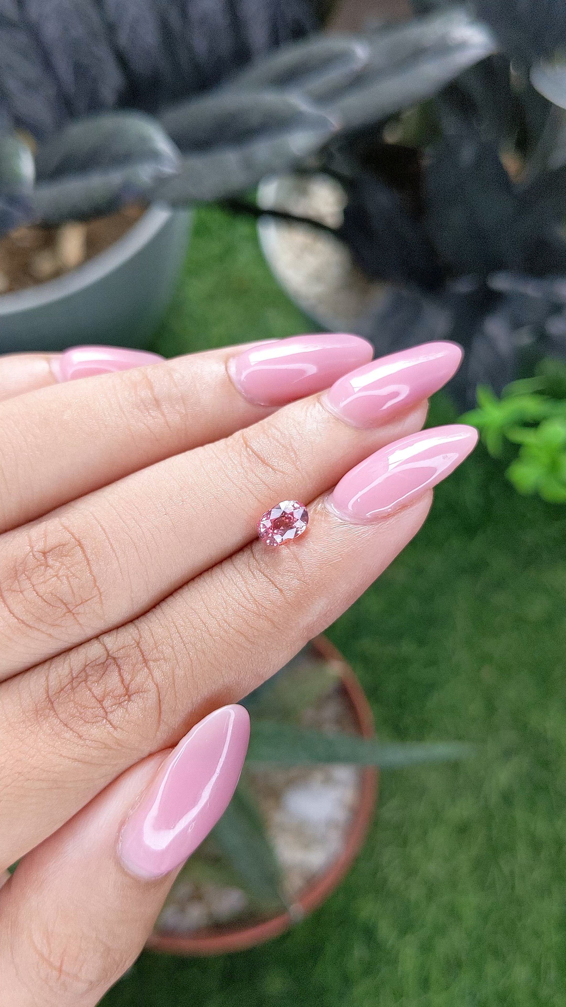 1.01 Ct. Padparadscha Sapphire from Madagascar Size Video