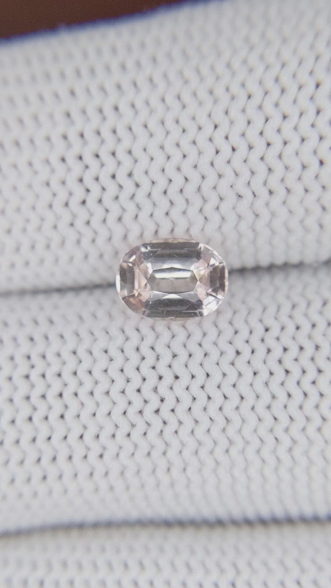 1.33 Ct. Peach Sapphire from Ceylon (Sri Lanka) Size Video