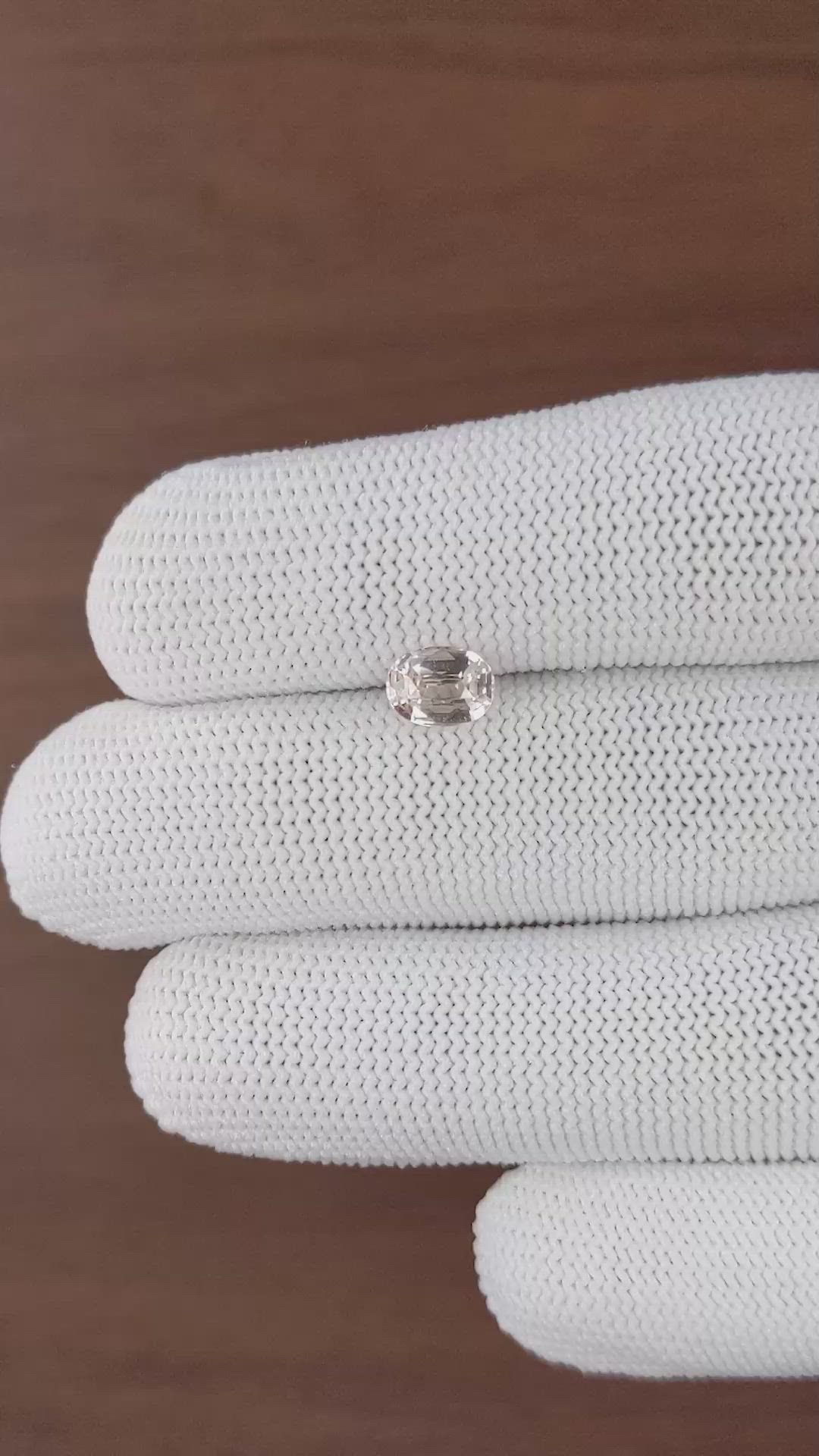 1.33 Ct. Peach Sapphire from Ceylon (Sri Lanka) Size Video