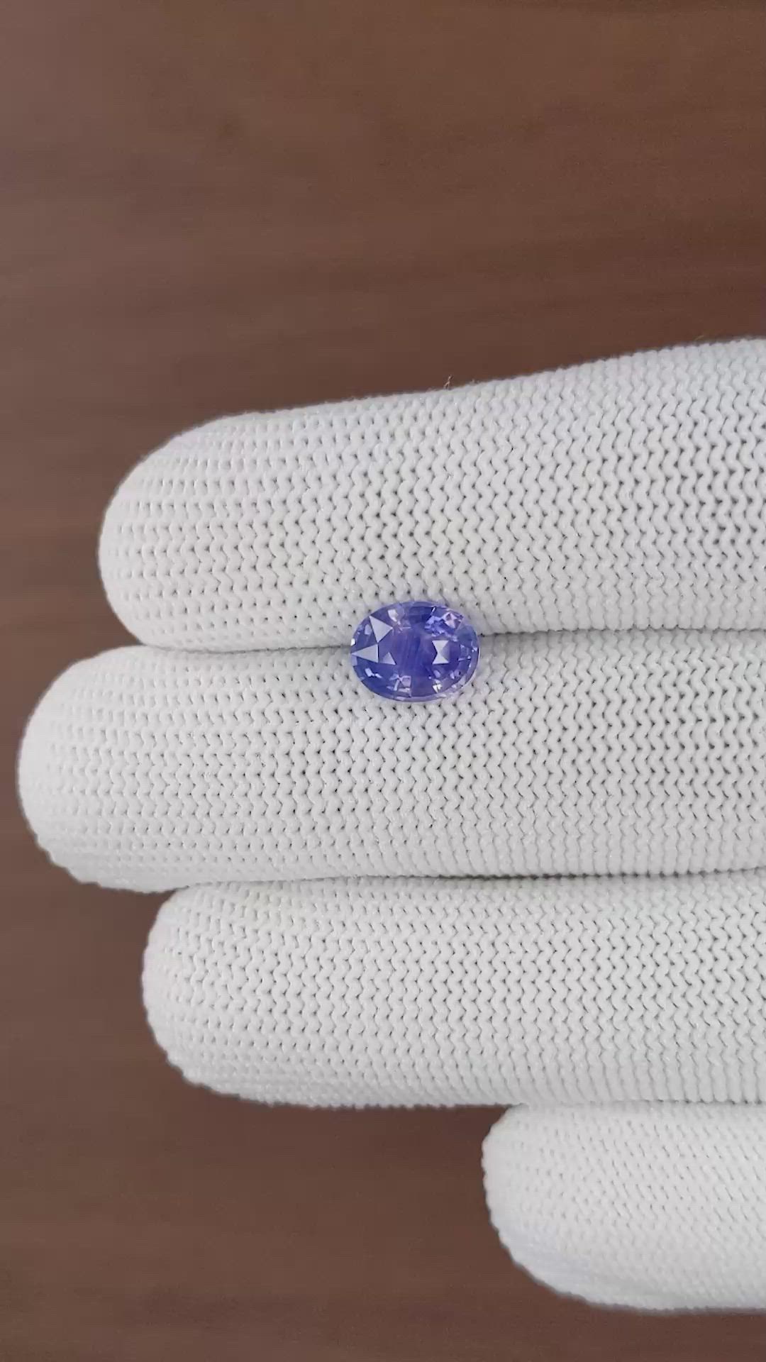 2.17 Ct. Purplish Blue Sapphire from Madagascar Size Video