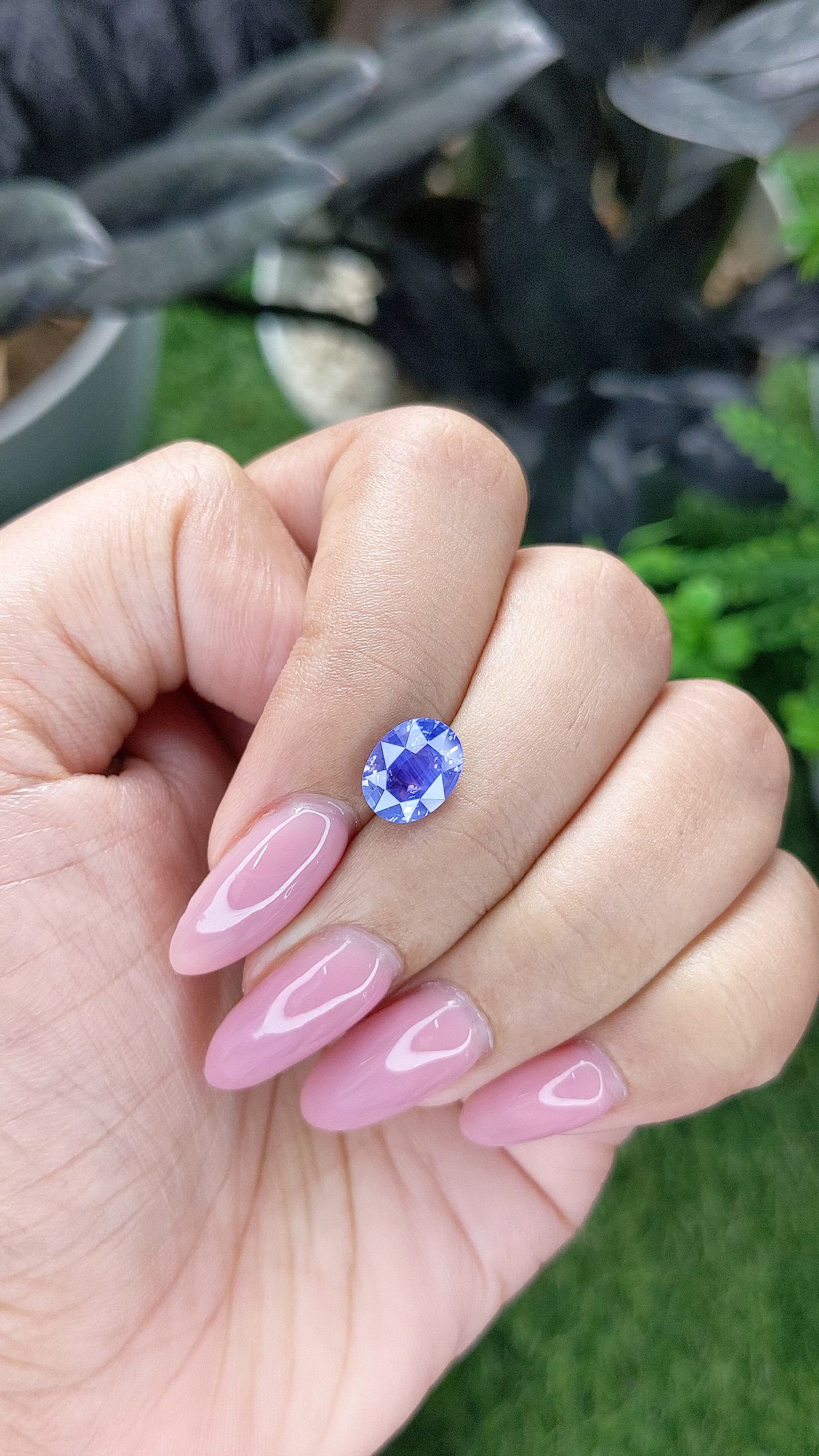 2.17 Ct. Purplish Blue Sapphire from Madagascar Size Video