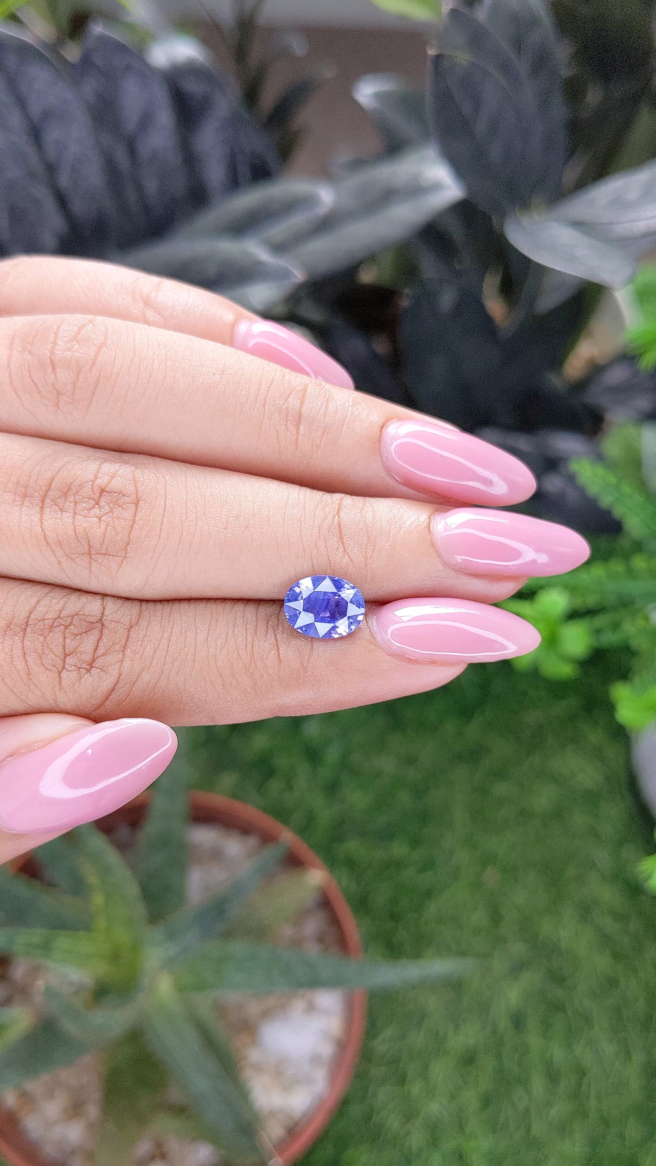 2.17 Ct. Purplish Blue Sapphire from Madagascar Size Video