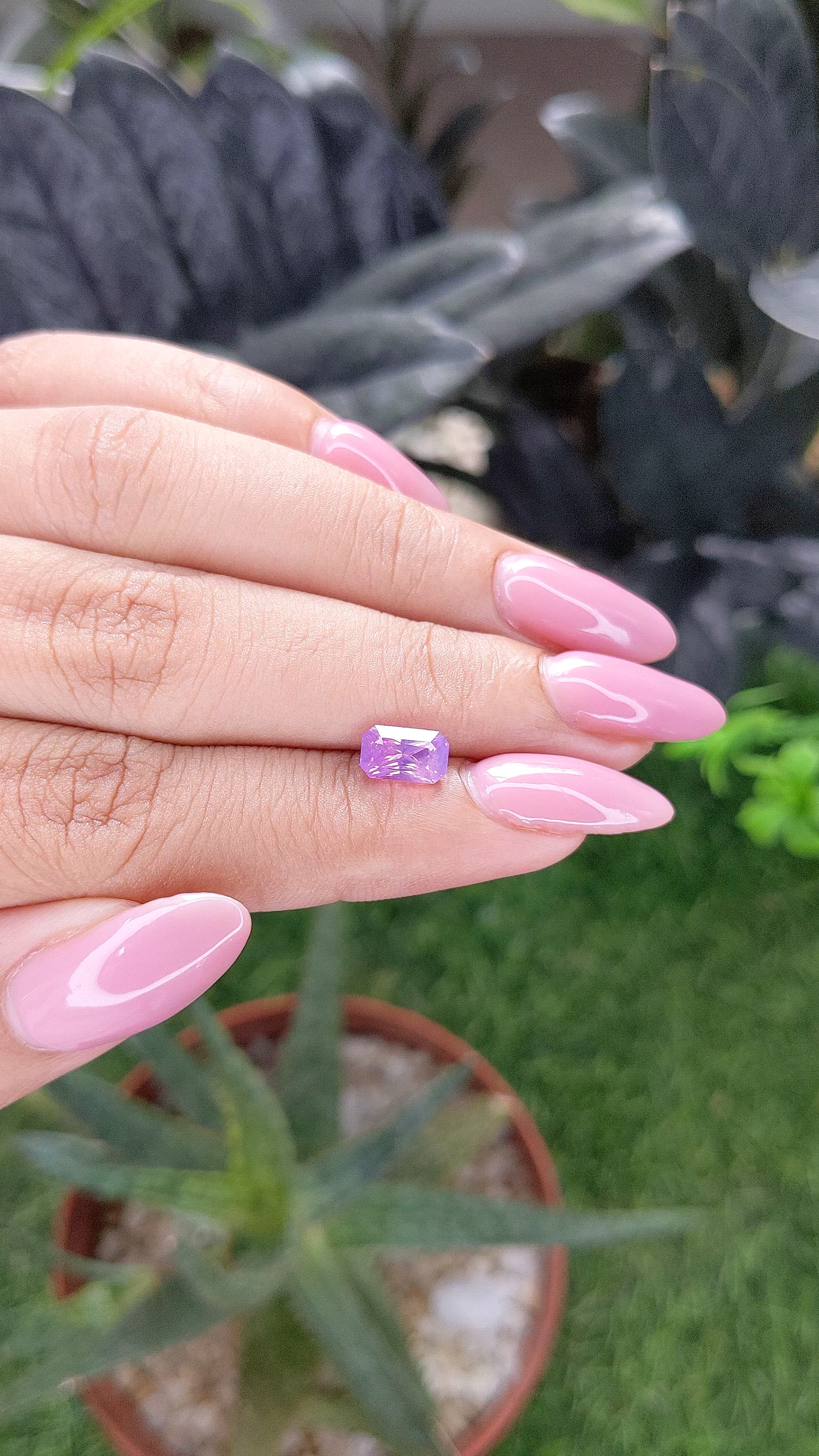 1.54 Ct. Purplish Pink Sapphire from Ceylon (Sri Lanka) Size Video