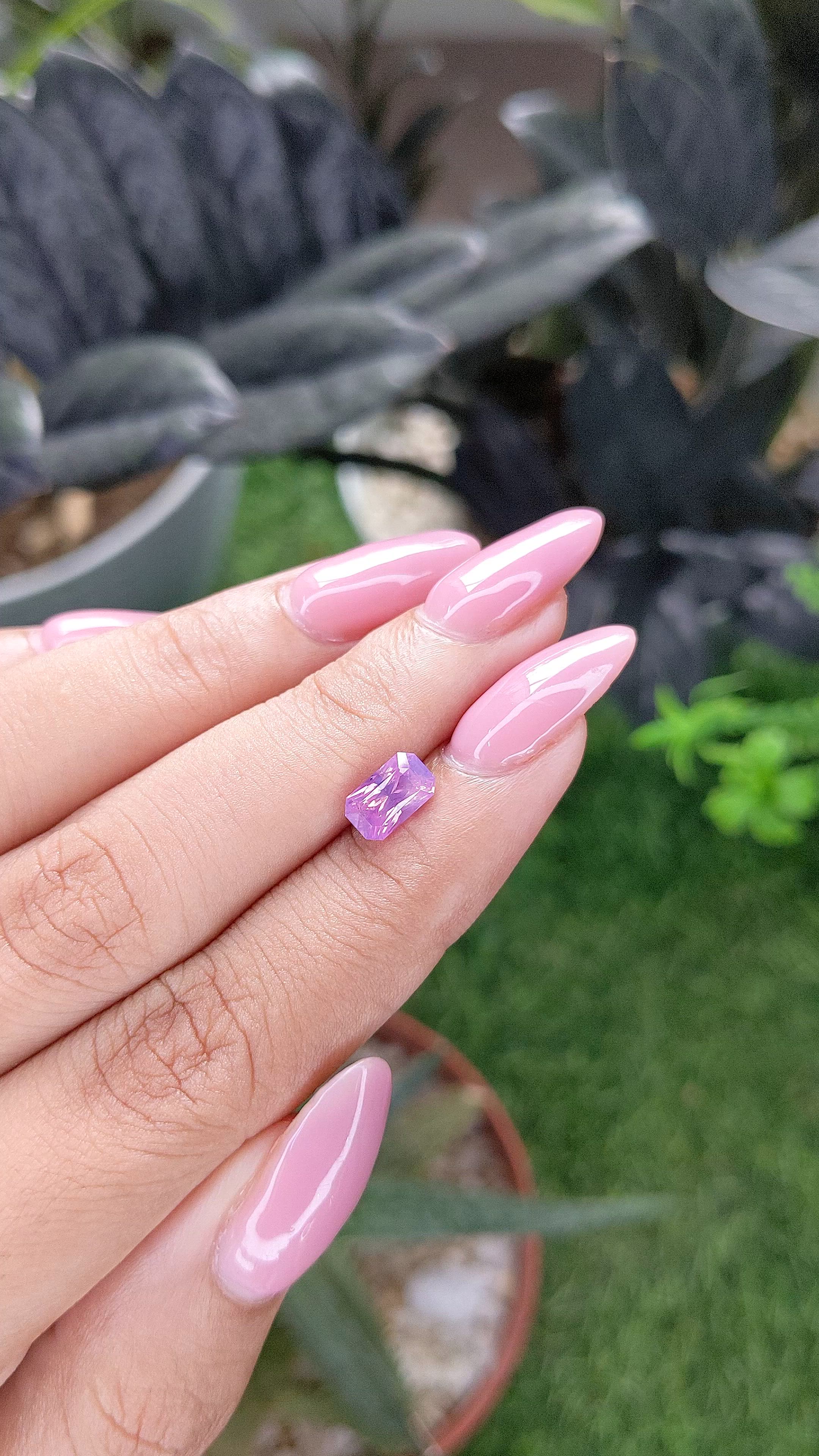1.54 Ct. Purplish Pink Sapphire from Ceylon (Sri Lanka) Size Video