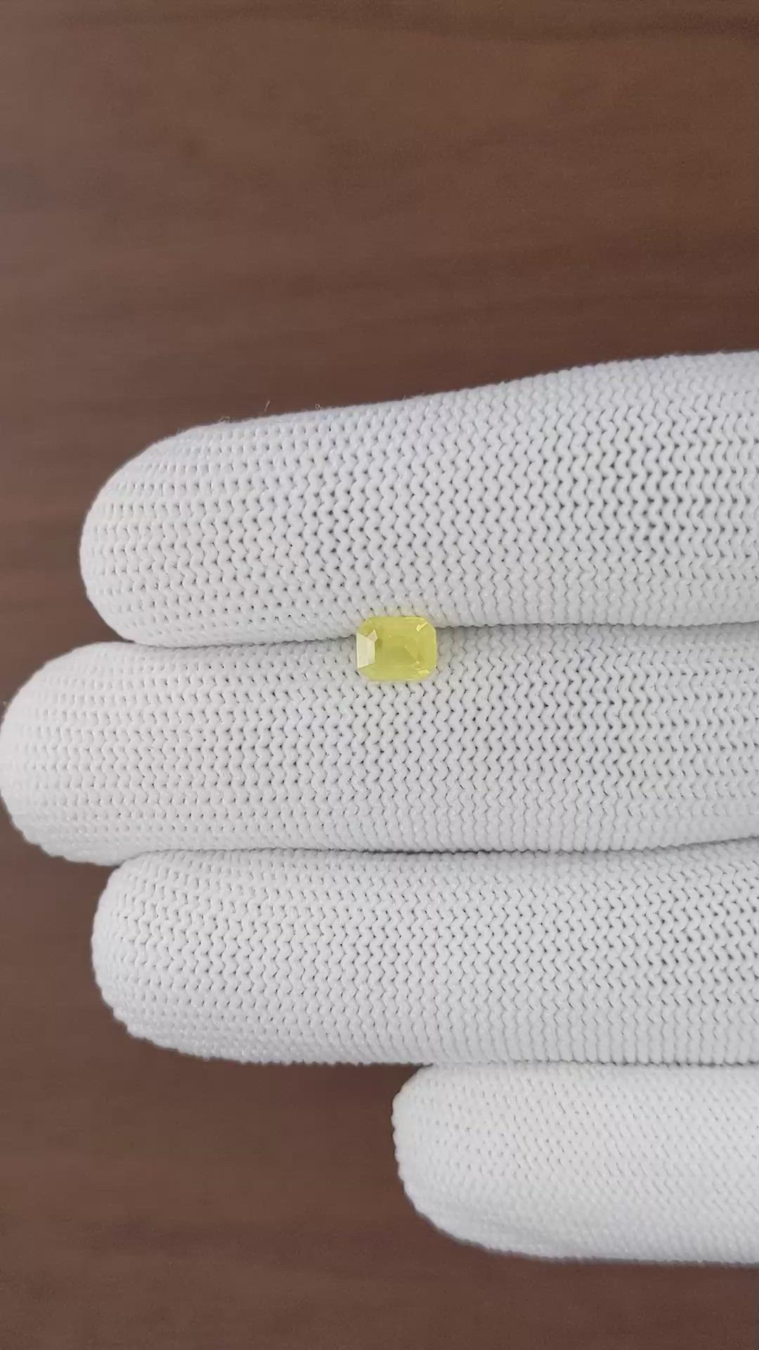1.05 Ct. Yellow Sapphire from Madagascar Size Video