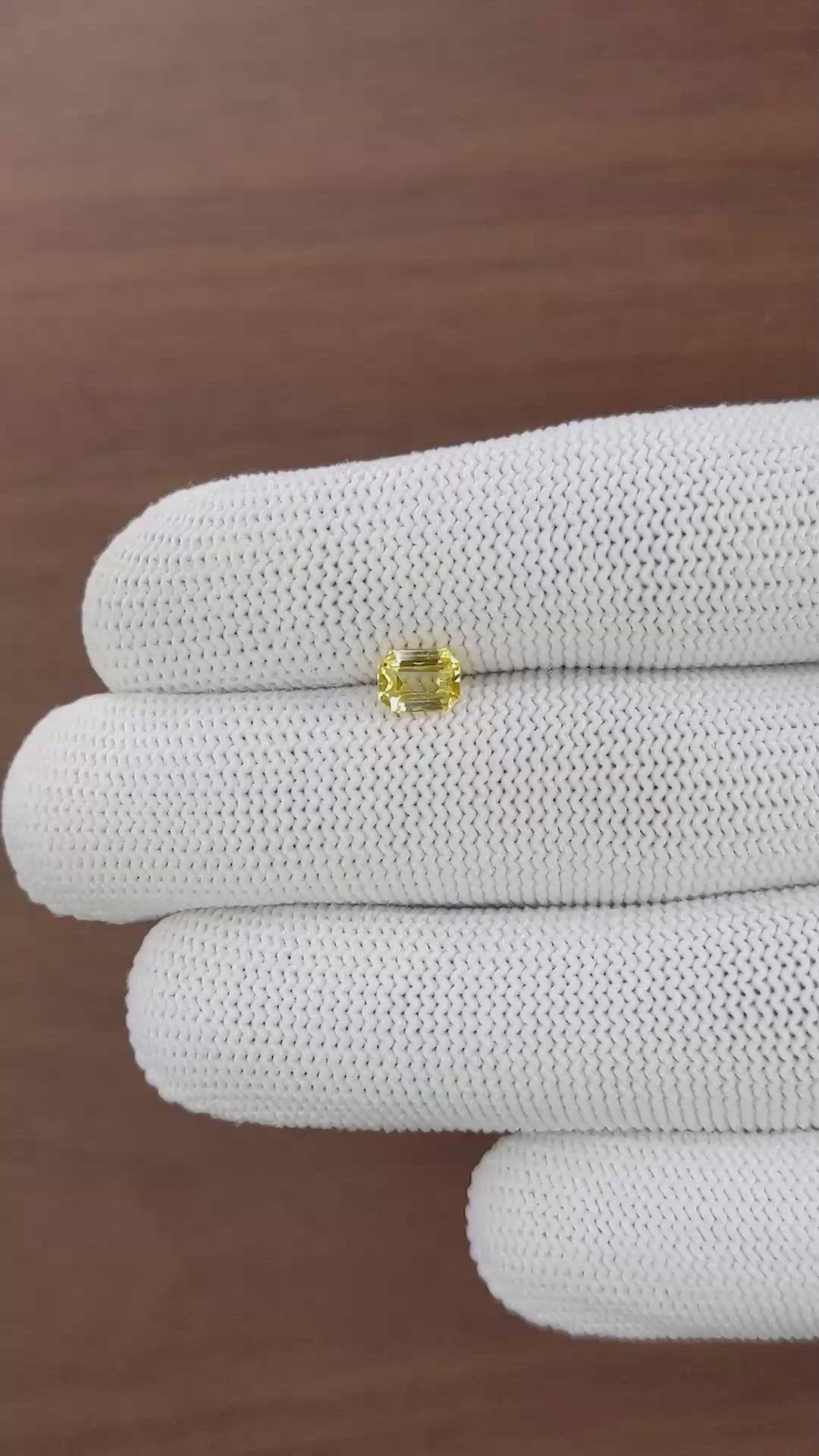 1.03 Ct. Yellow Sapphire from Ceylon (Sri Lanka) Size Video