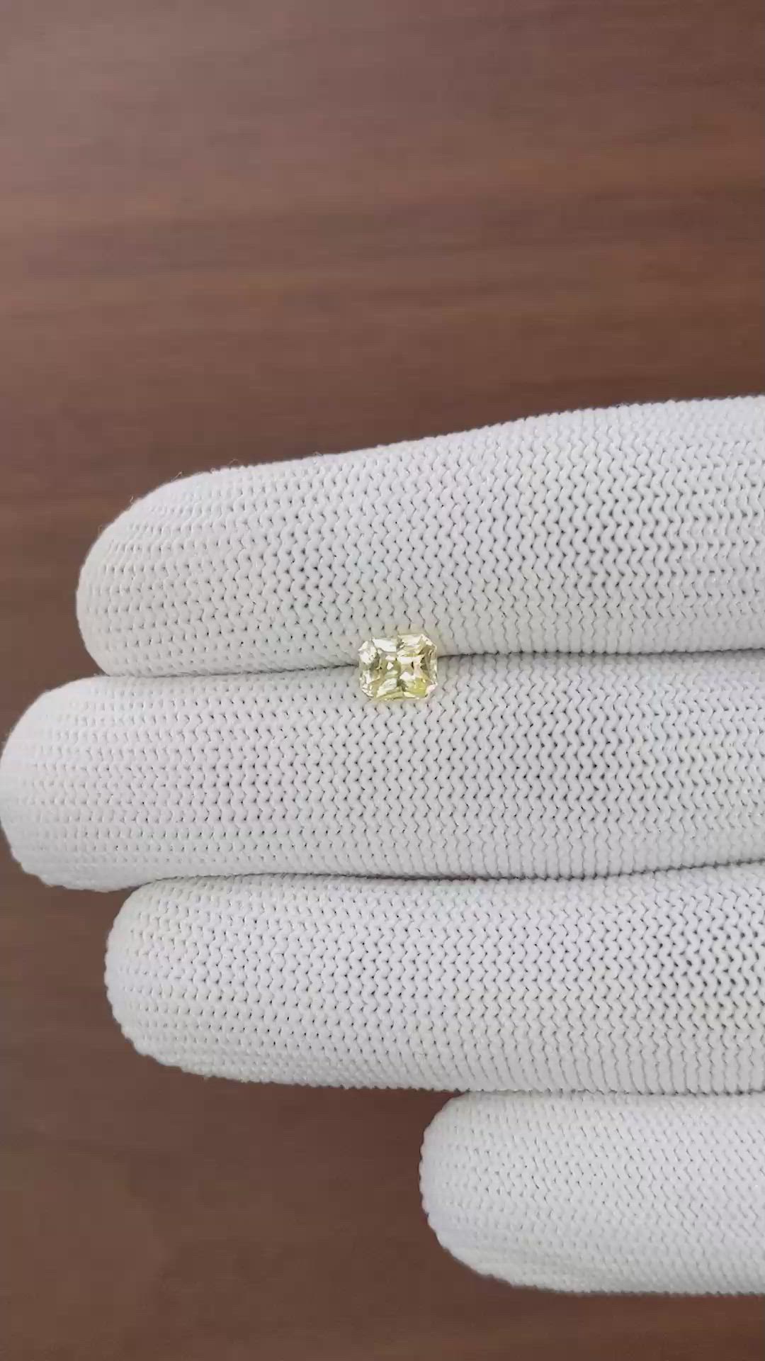 1.04 Ct. Yellow Sapphire from Ceylon (Sri Lanka) Size Video