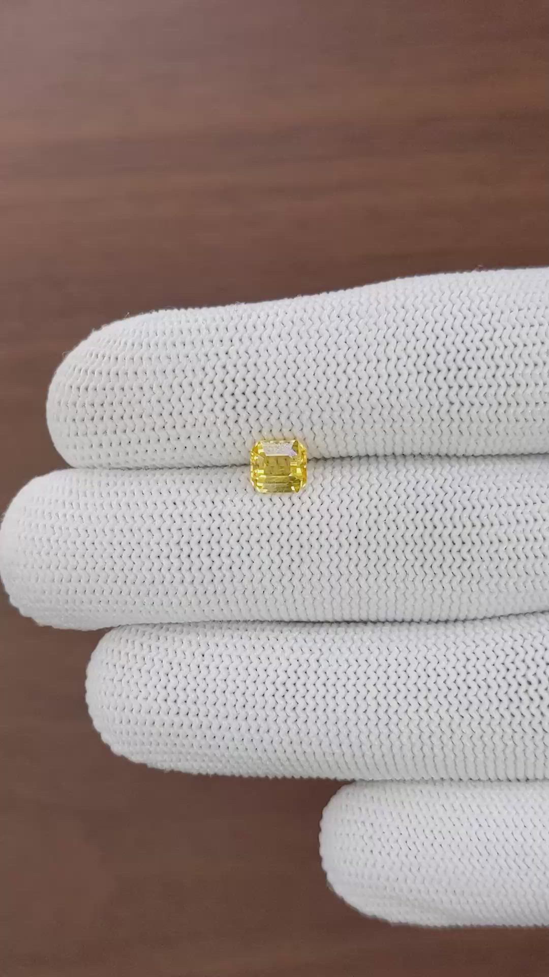 1.08 Ct. Yellow Sapphire from Ceylon (Sri Lanka) Size Video