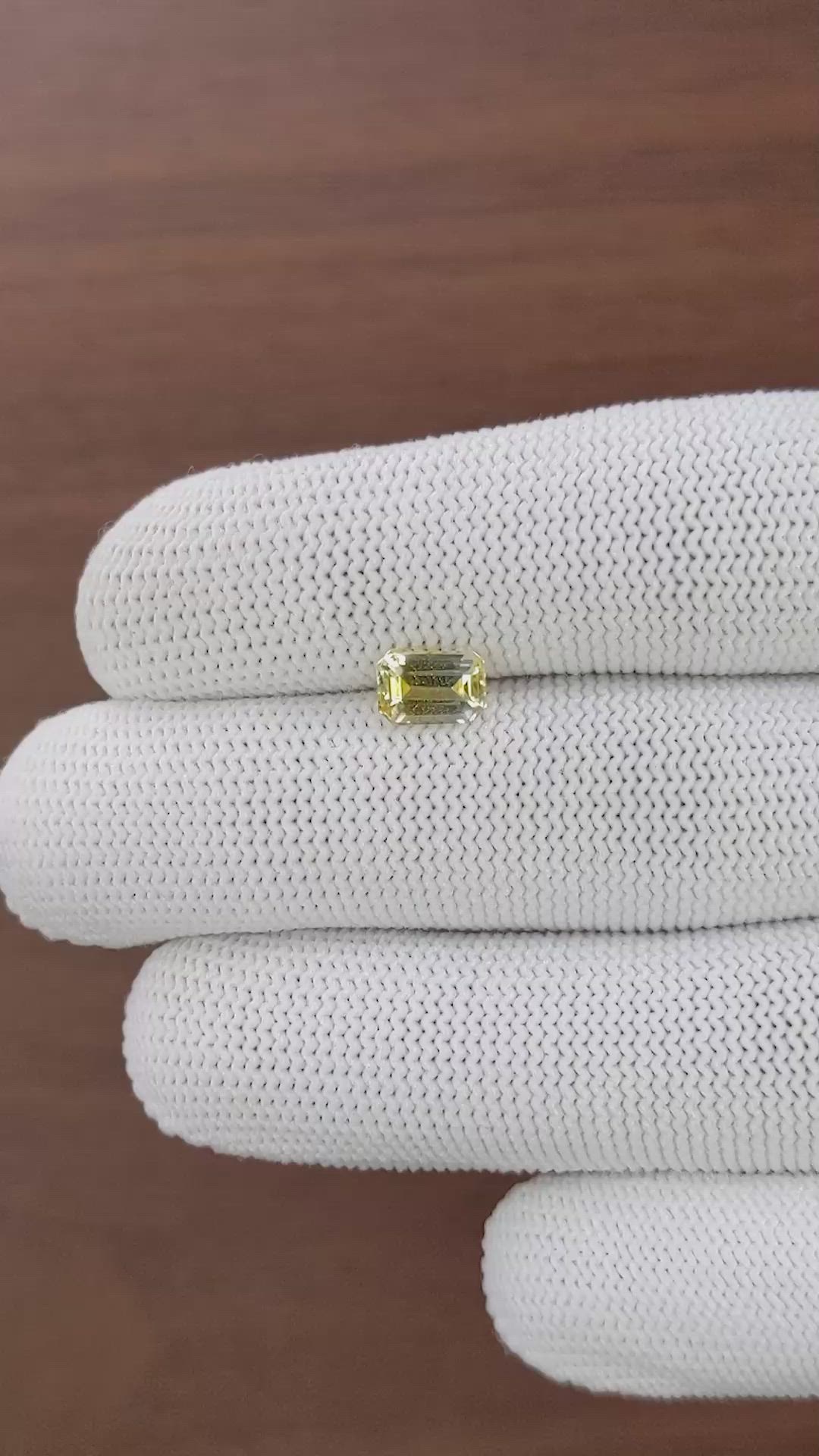 1.54 Ct. Yellow Sapphire from Ceylon (Sri Lanka) Size Video