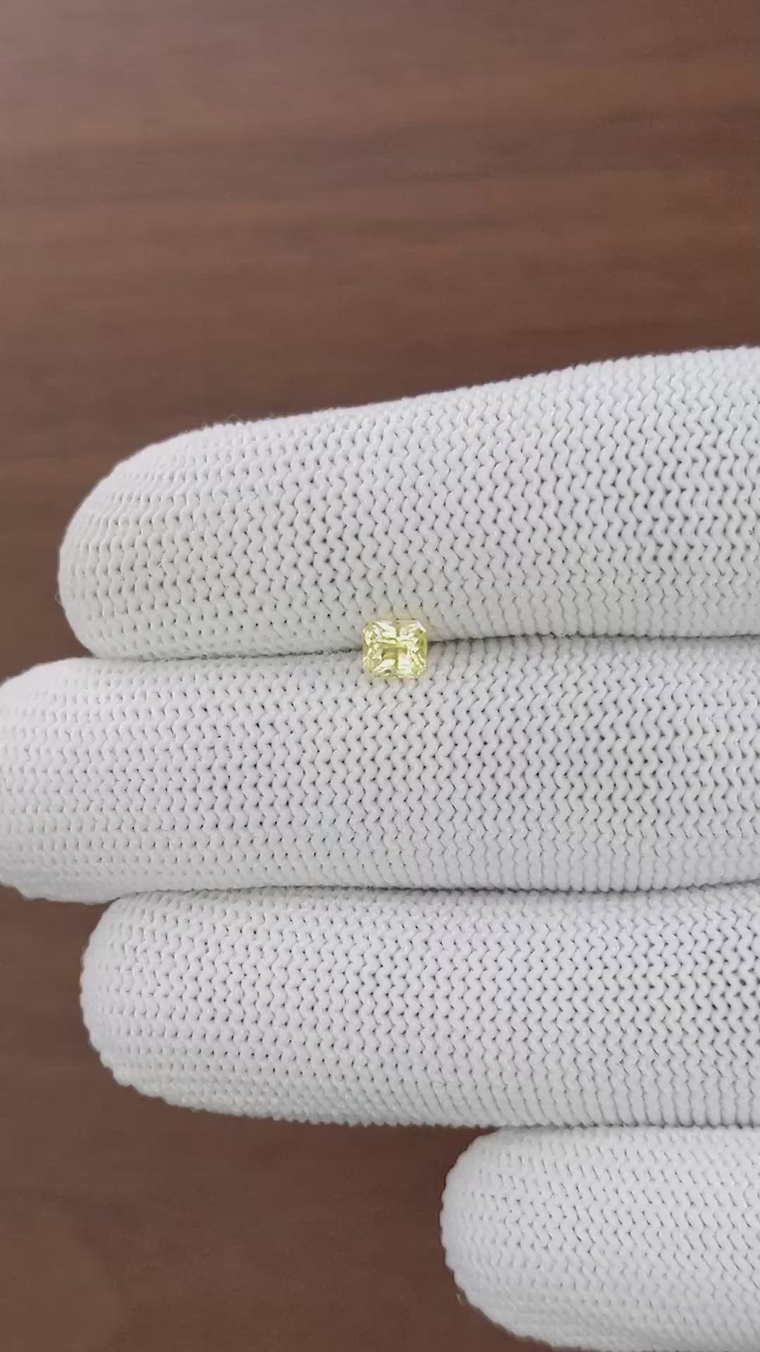 0.55 Ct. Yellow Sapphire from Ceylon (Sri Lanka) Size Video
