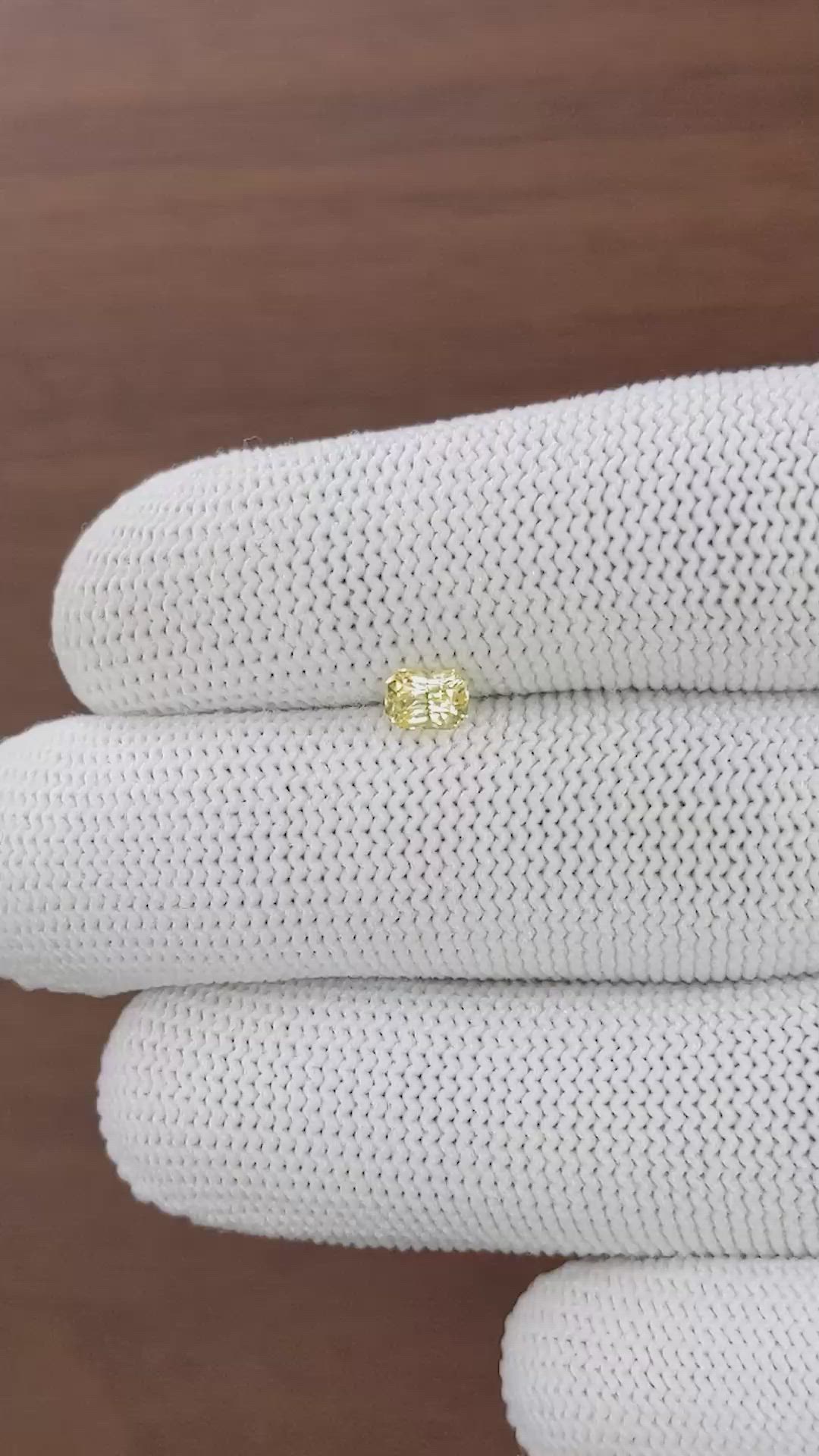 0.66 Ct. Yellow Sapphire from Ceylon (Sri Lanka) Size Video