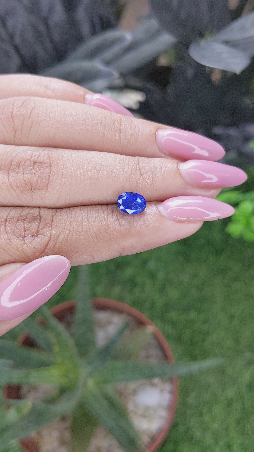 1.62 Ct. Blue Sapphire from Tanzania Size Video