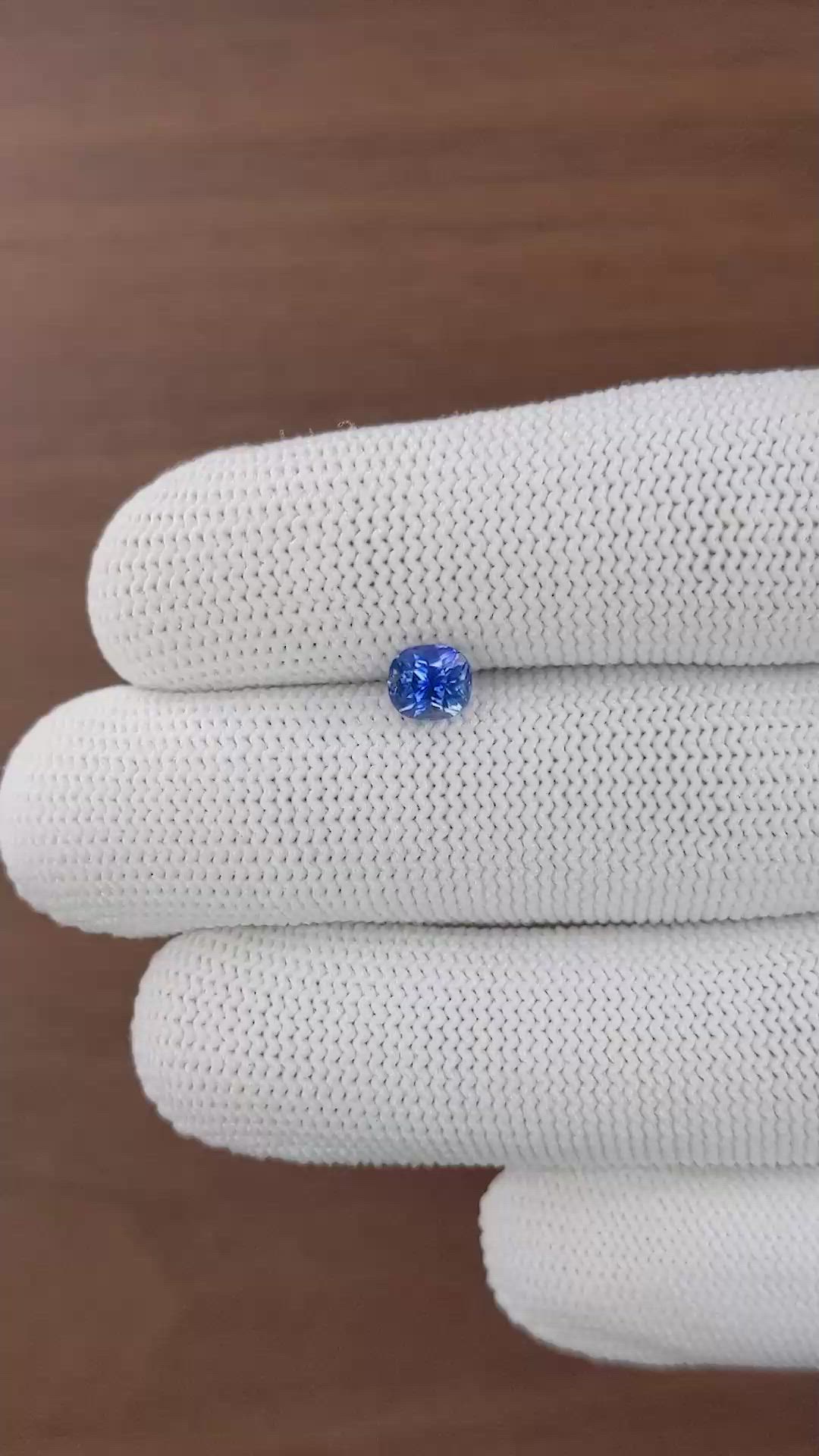 1.10 Ct. Blue Sapphire from Ceylon (Sri Lanka) Size Video