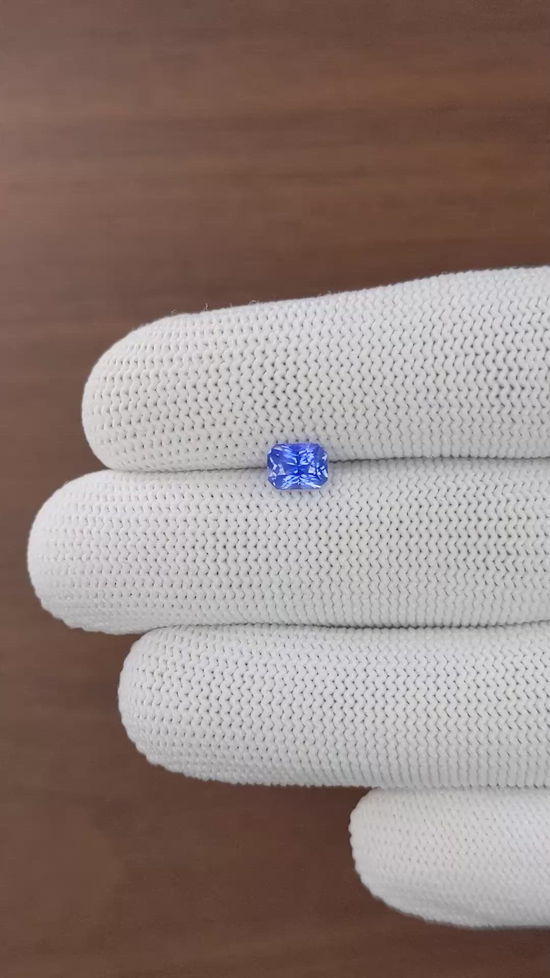 1.12 Ct. Blue Sapphire from Ceylon (Sri Lanka) Size Video