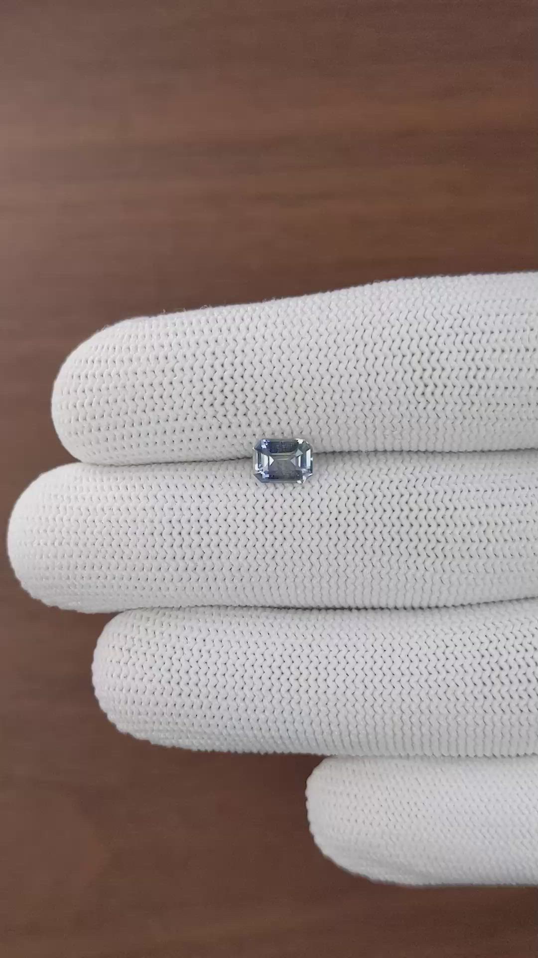 1.05 Ct. Greenish Blue Sapphire from Ceylon (Sri Lanka) Size Video