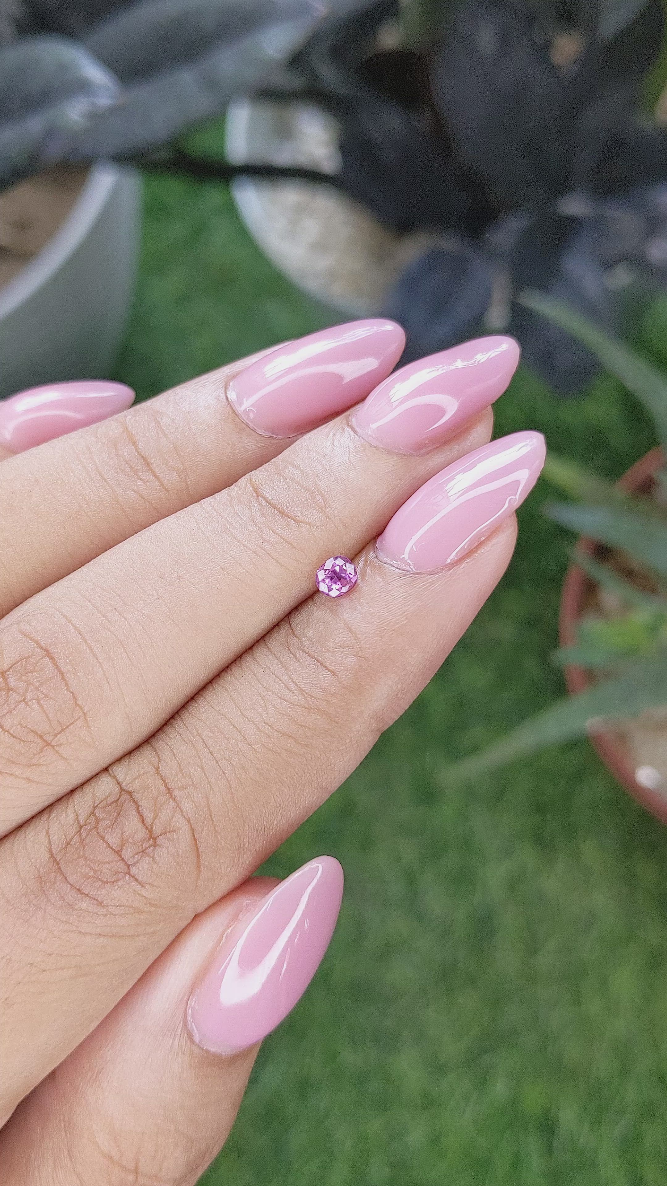 0.28 Ct. Pinkish Purple Sapphire from Ceylon (Sri Lanka) Size Video