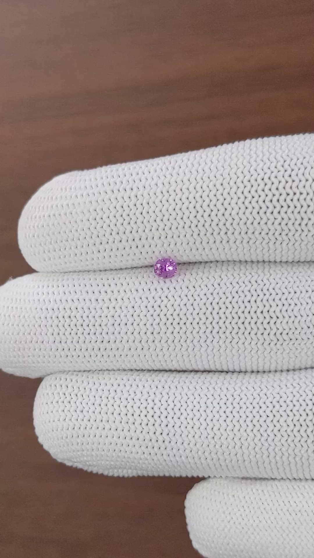 0.28 Ct. Pinkish Purple Sapphire from Ceylon (Sri Lanka) Size Video