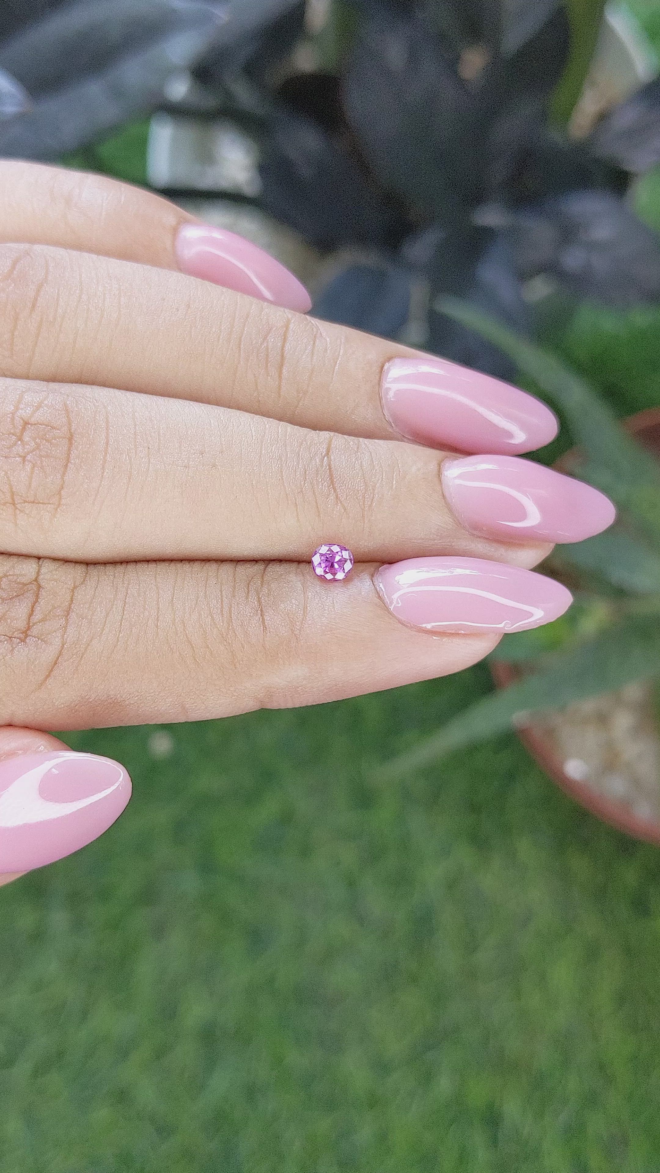 0.28 Ct. Pinkish Purple Sapphire from Ceylon (Sri Lanka) Size Video
