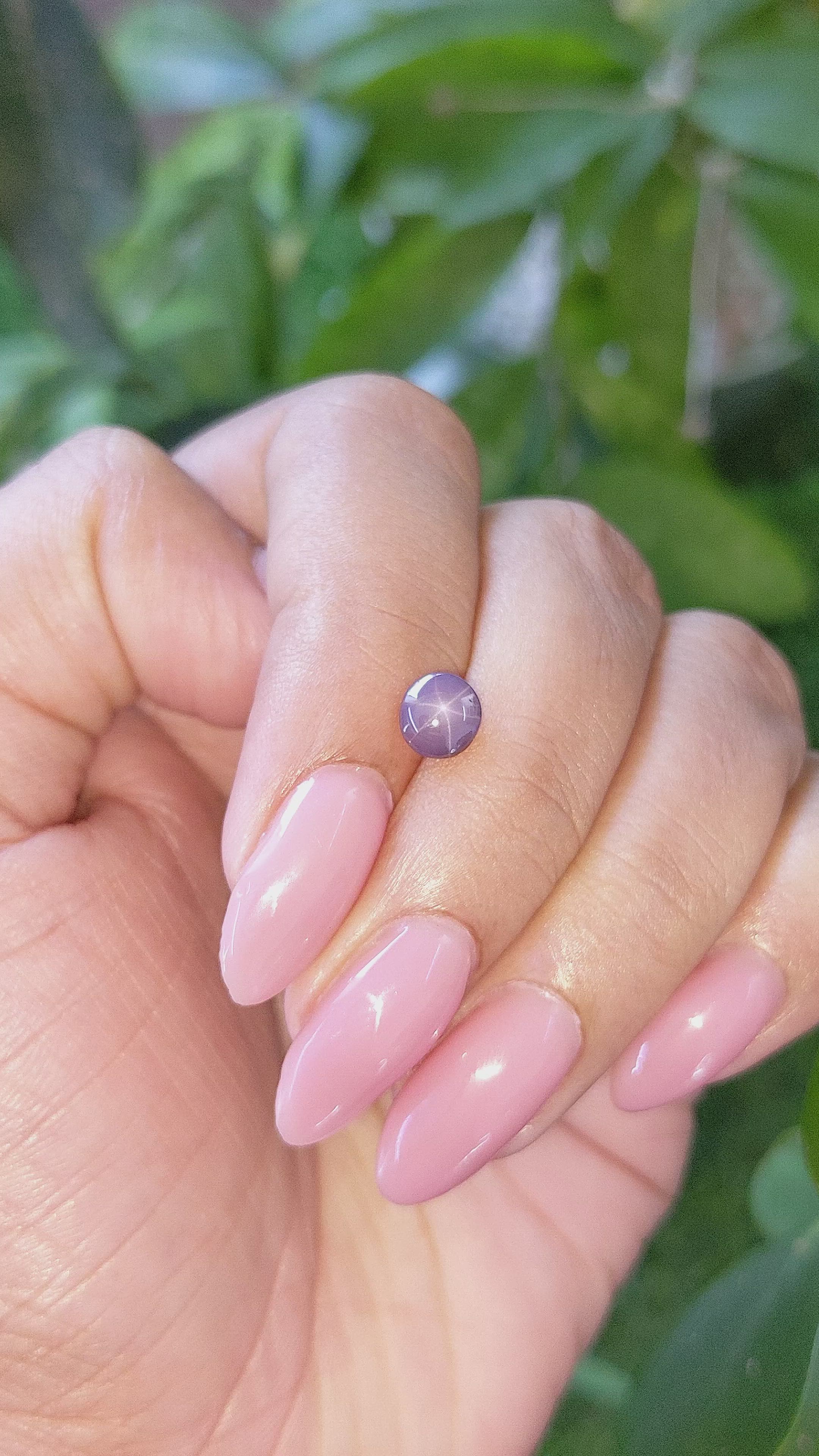 1.02 Ct. Purple Star Sapphire from Ceylon (Sri Lanka) Size Video